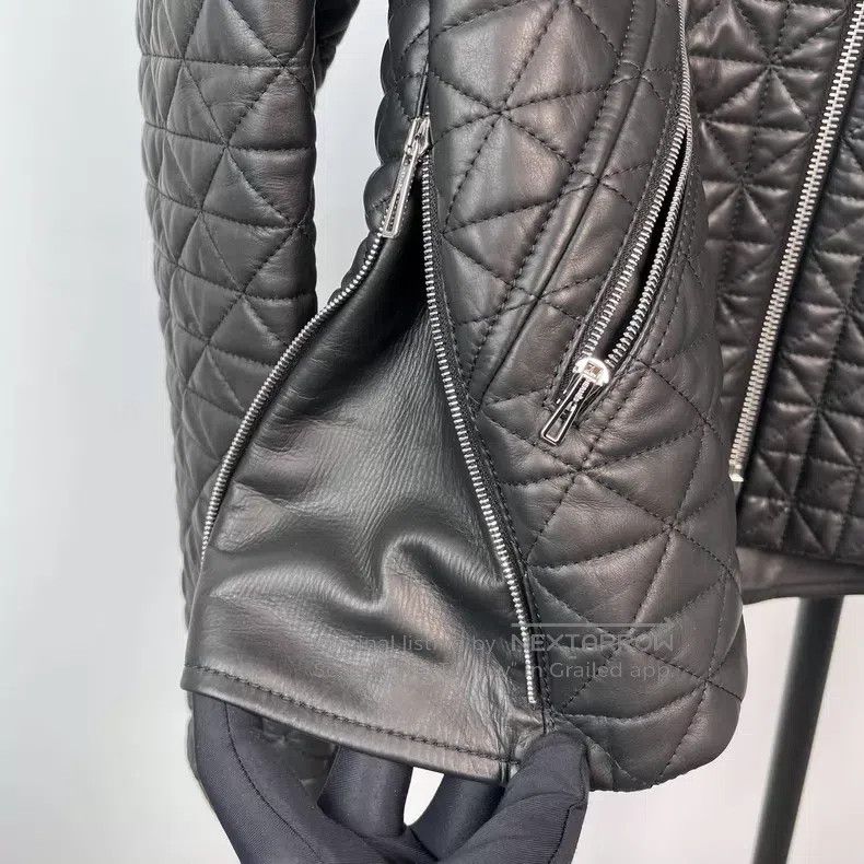 Hermes Hermes Quilted Leather Jacket with Diamond Pattern Cotton Size XS / US 0-2 / IT 36-38 - 5 Thumbnail