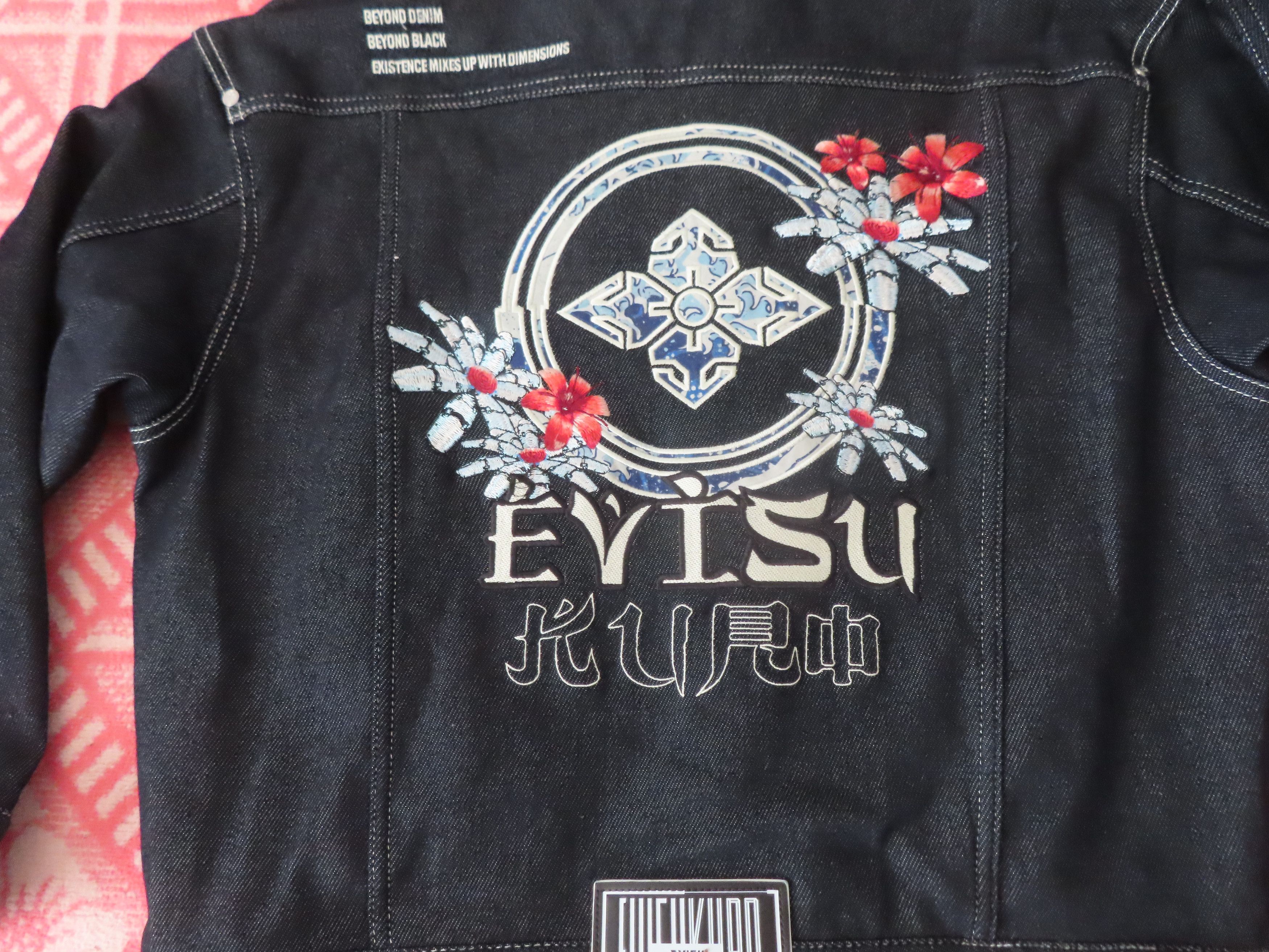 Designer × Evisu evisu kuro Robotic Floral Embroidered Padded Denim Jacket Size XS / US 0-2 / IT 36-38 - 3 Thumbnail