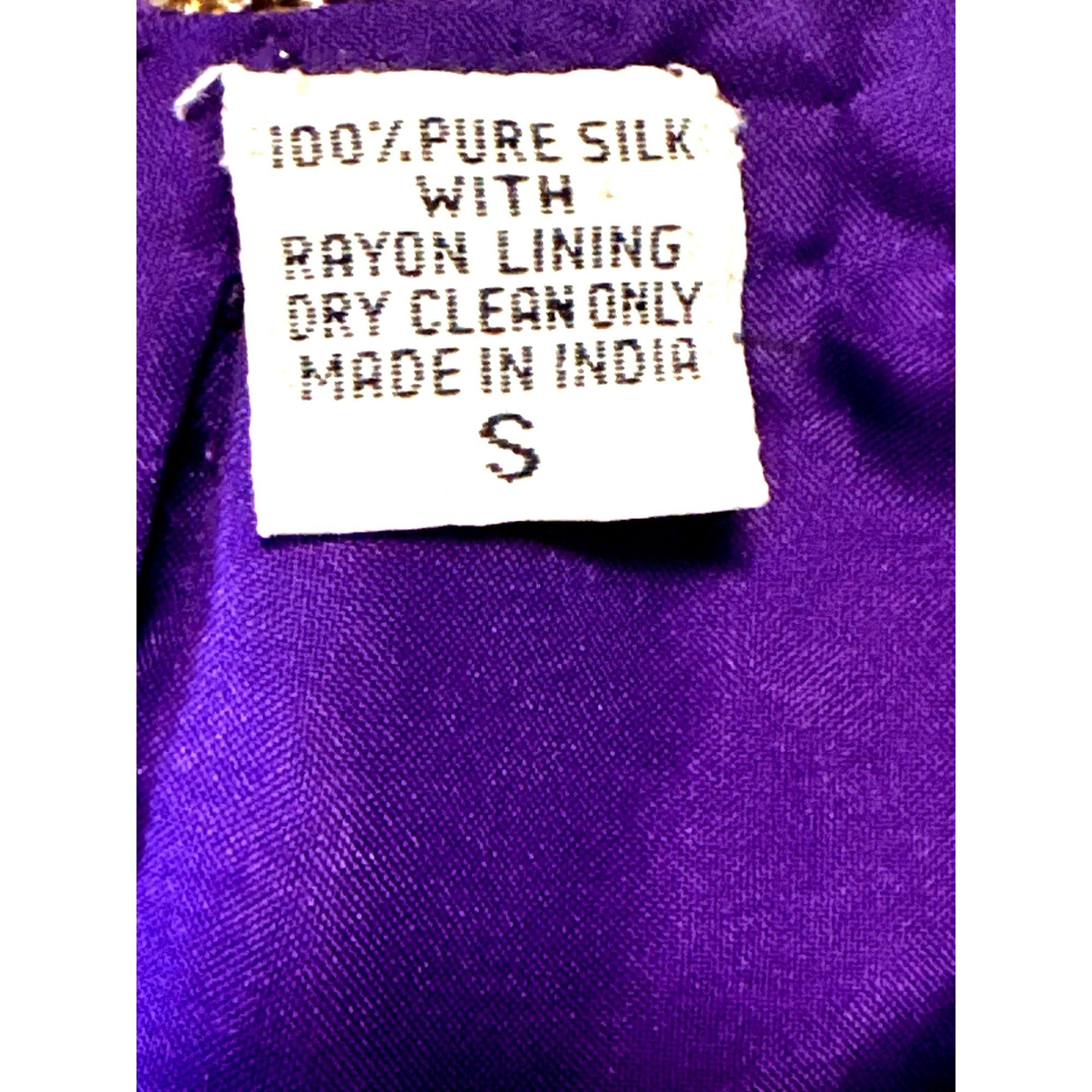Other All Silk Vintage Dress by Lawrence Kazar Med Purple Beaded C Size S / US 4 / IT 40 - 11 Thumbnail