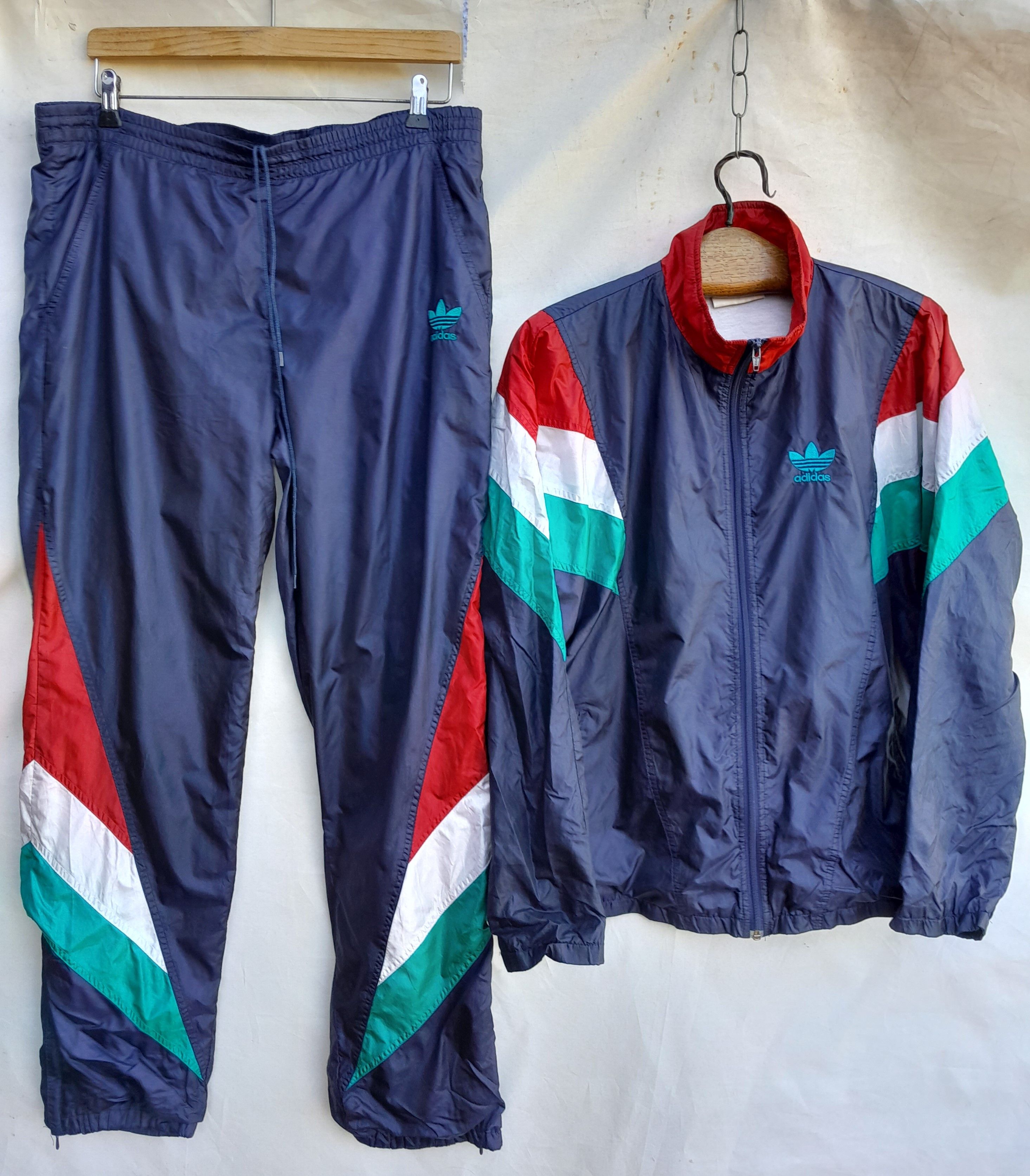 Adidas Vintage Adidas Tracksuit Mens M Navy 90s Nylon Windbreaker Size US M / EU 48-50 / 2 - 2 Thumbnail