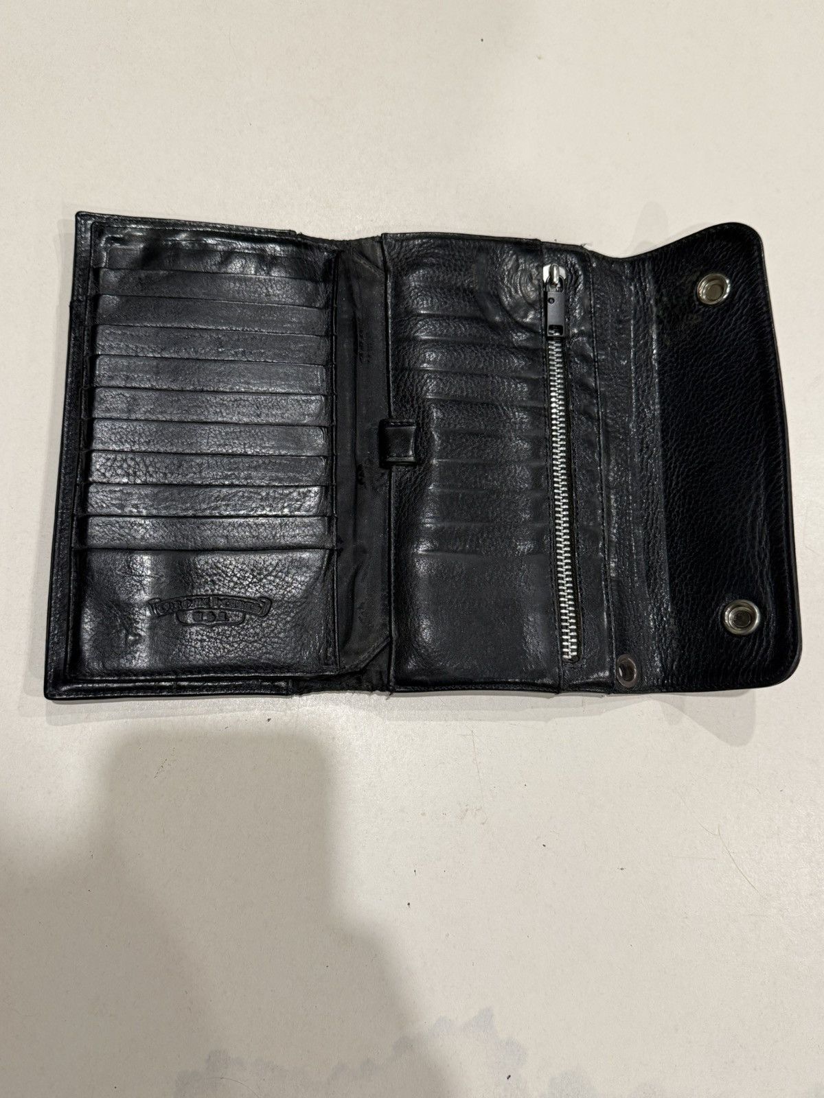 Chrome Hearts Chrome Hearts Wave Wallet Silver Cross Balls Black Leather Size ONE SIZE - 7 Thumbnail
