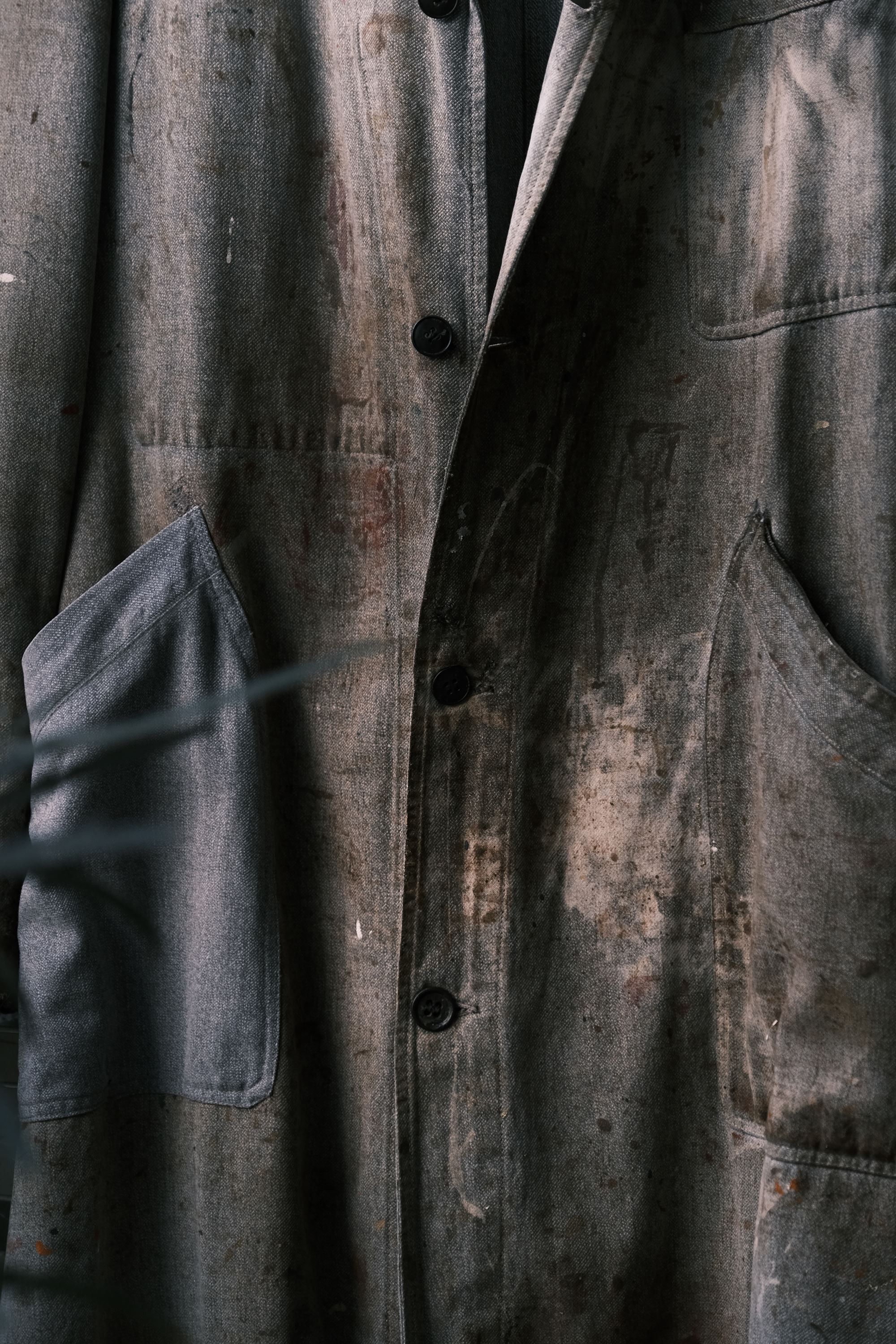 Vintage 1950's Distressed French Salt&Pepper Atelier Coat Size US M / EU 48-50 / 2 - 5 Thumbnail