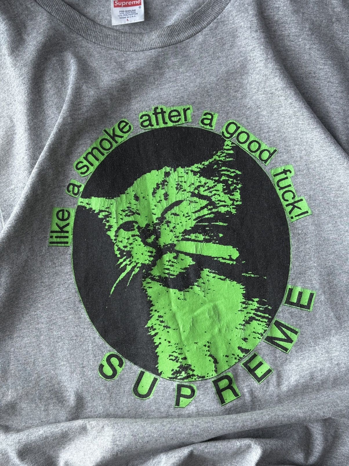 Supreme × Vintage Vintage Supreme Smoke Cat 🐈 Tee Hype like a 💨 after sex Size US L / EU 52-54 / 3 - 5 Thumbnail