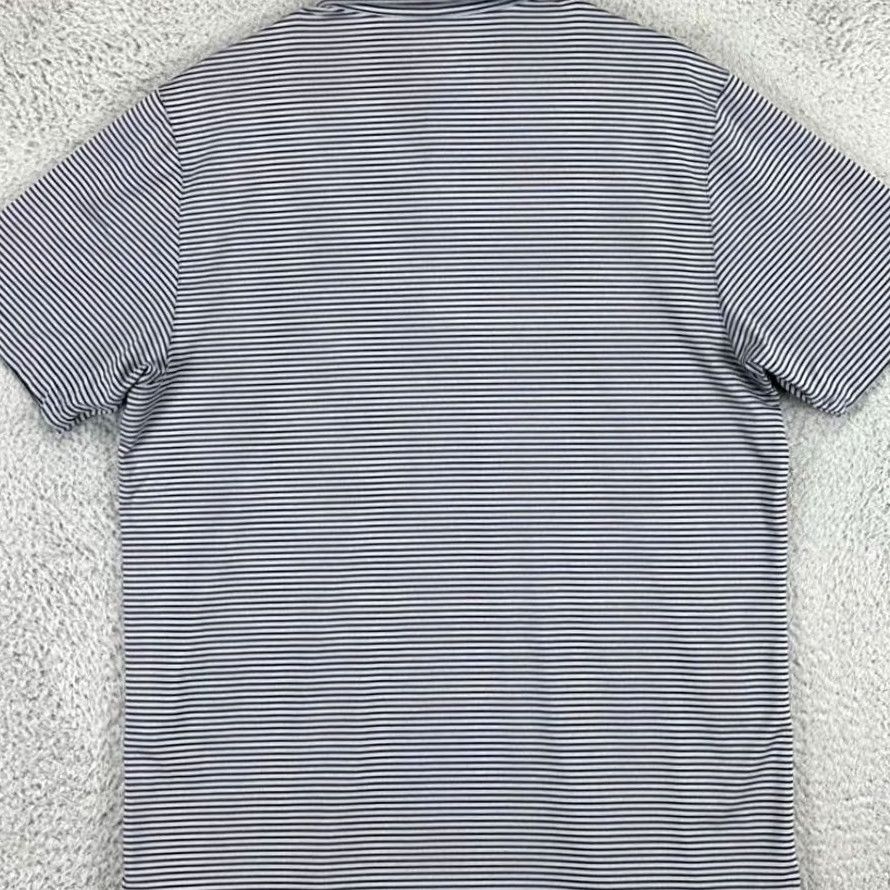 Under Armour Under Armour Polo Shirt Mens Large Grey Navy Striped HeatGear Golf Rugby Short Sleeve Collared Athletic Breathable Lightweight Polyester Size US L / EU 52-54 / 3 - 2 Thumbnail