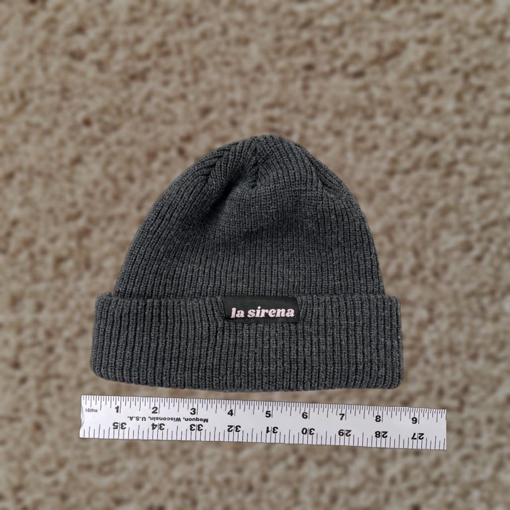 Vintage La Sirena Beanie Hat Adult One Size Gray Knit Acrylic Snow Winter Size ONE SIZE - 1 Thumbnail