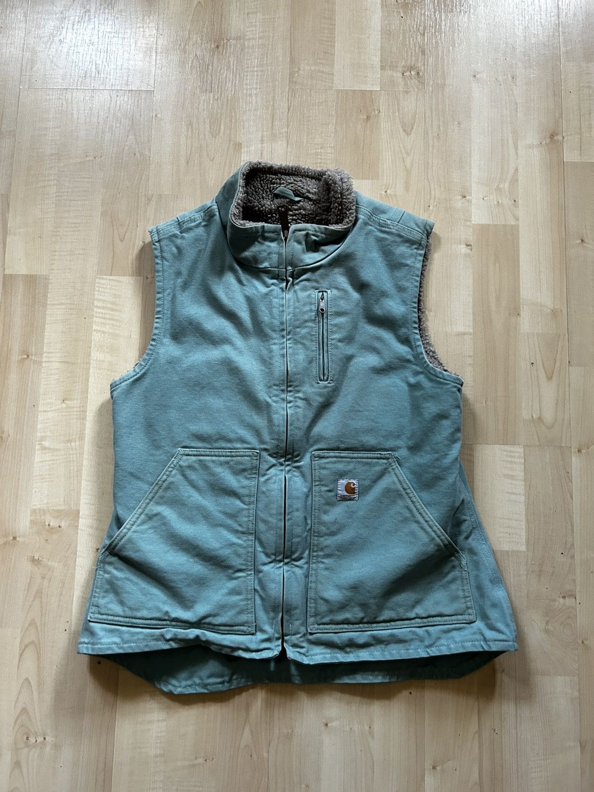 Carhartt Y2K Teal Carhartt Light Blue Sherpa lined Vest Size US XS / EU 42 / 0 - 1 Thumbnail