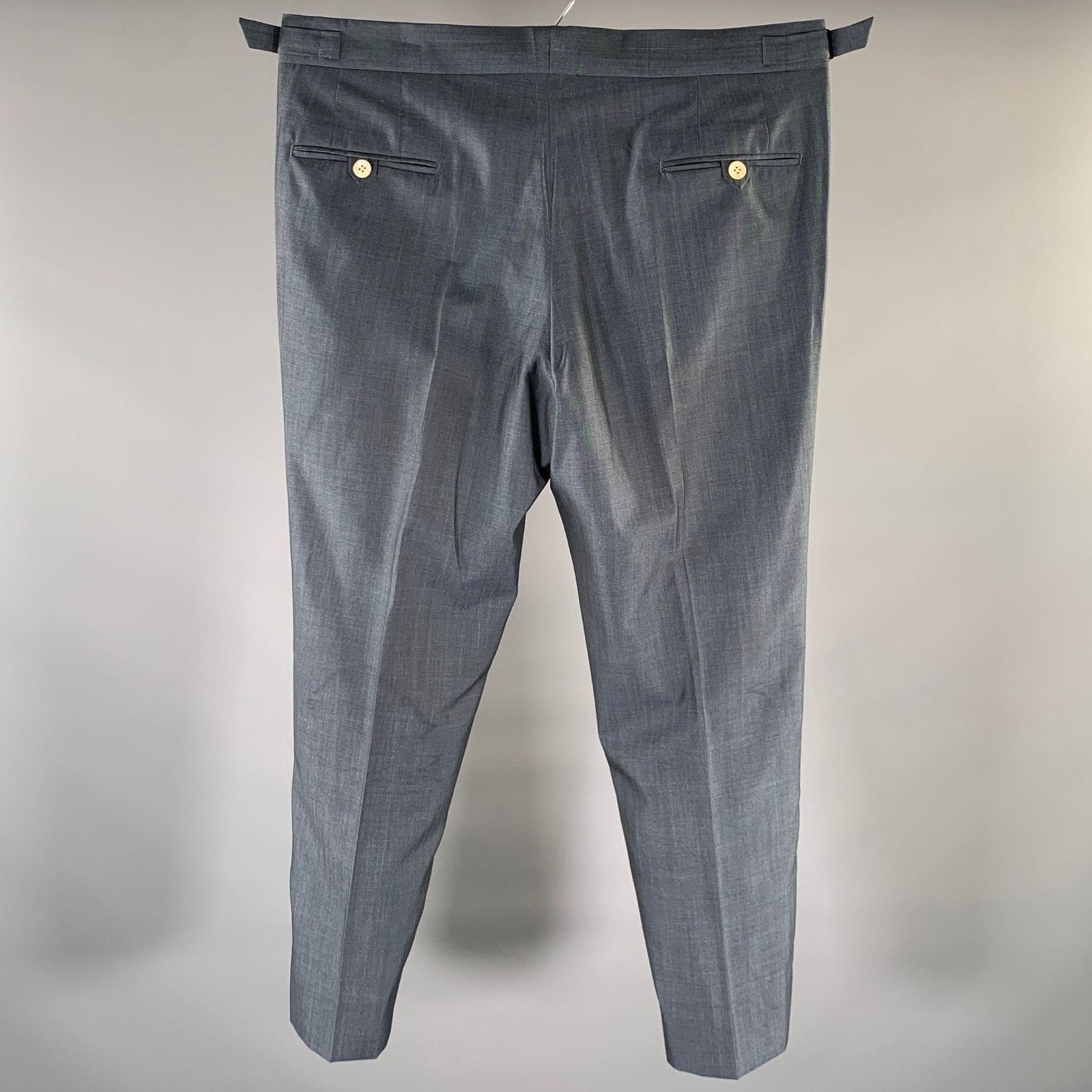 Other MEOLA BELLUCCI Napoli Grey Heather Wool Blend Flat Front Size US 36 / EU 52 - 2 Thumbnail