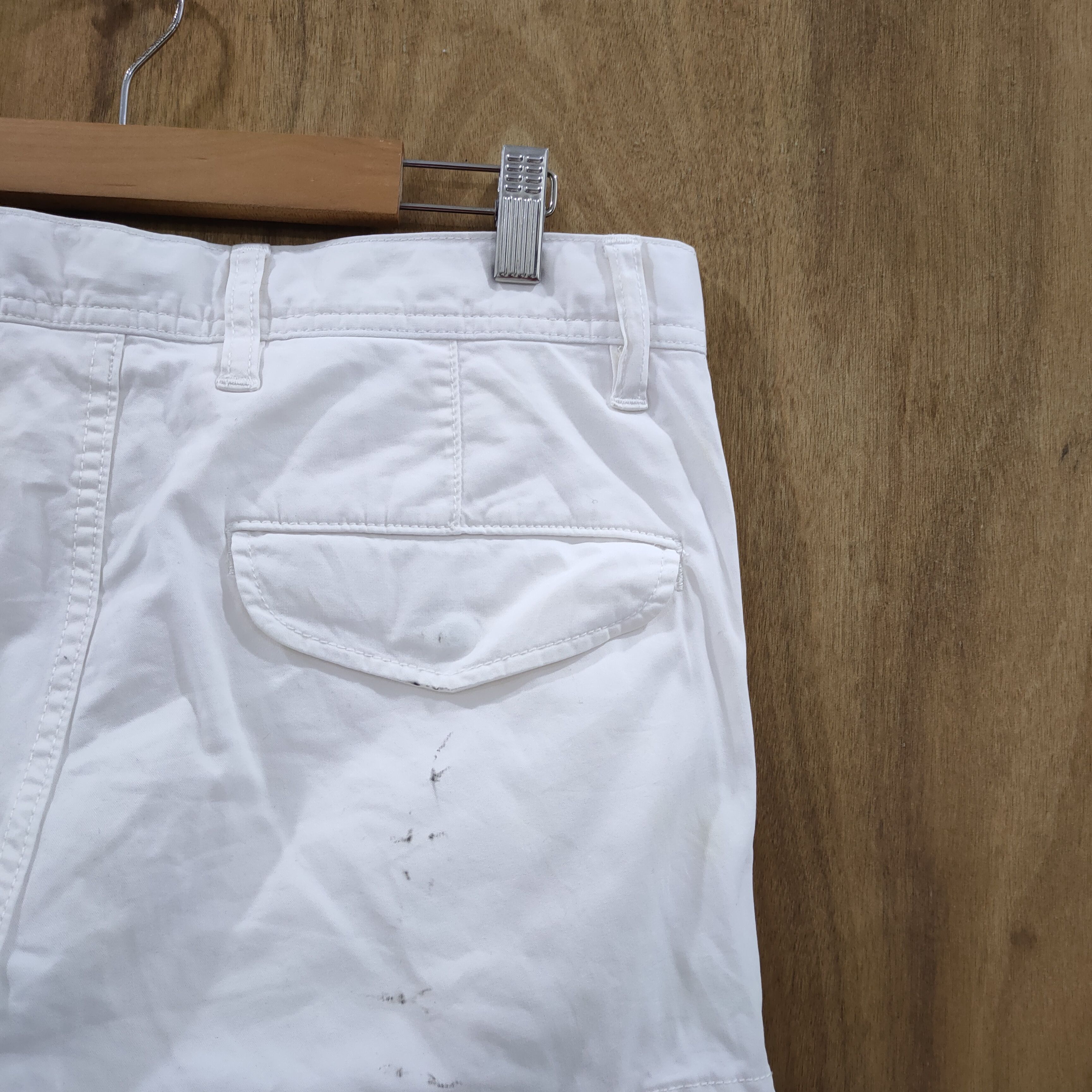 Japanese Brand JAPANESE WHITE YELLOW SKINNY CARGO PANTS Size US 33 - 9 Thumbnail