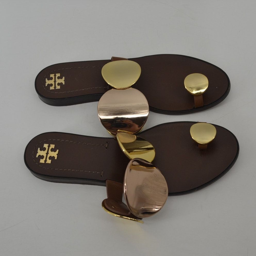 Tory Burch Tory Burch Brown Gold Sandals Size 8 Size US 8 / IT 38 - 8 Thumbnail