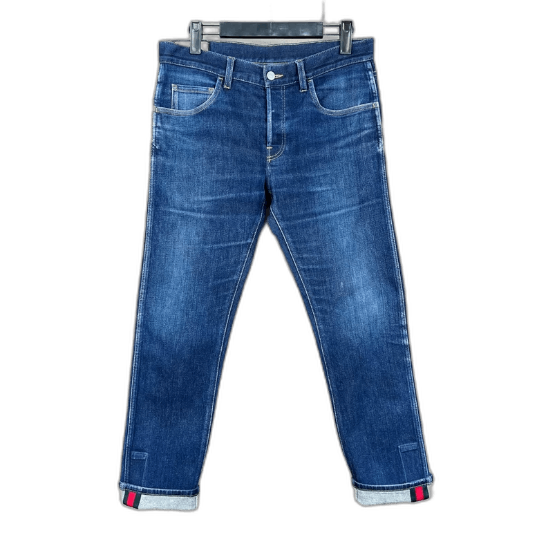 Gucci Gucci Red Green Stripe Denim Pants W34 Size 34" / US 12 / IT 48 - 1 Thumbnail