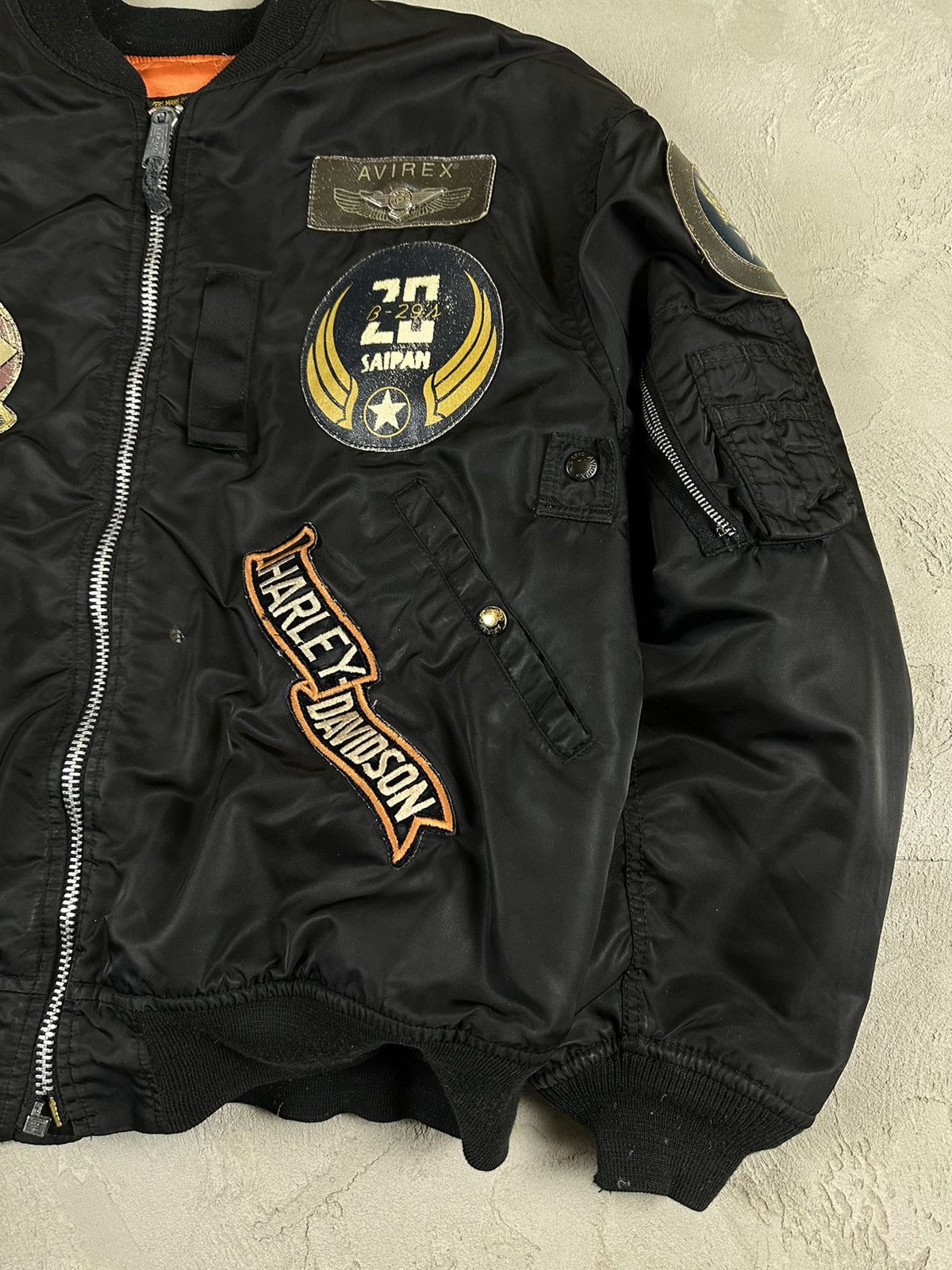 Avirex Vintage Avirex Harley Davidson MA1 Military Bomber Jacket Size US XL / EU 56 / 4 - 8 Thumbnail