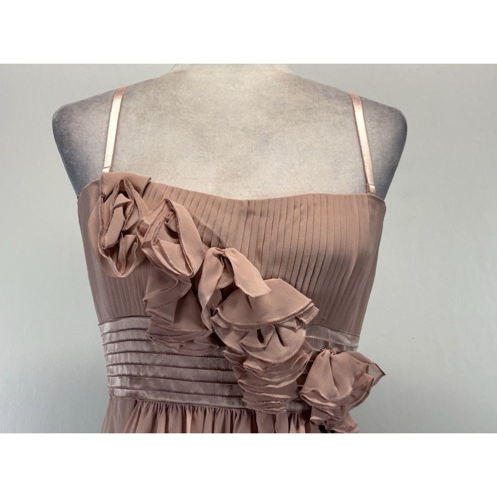 Bcbgmaxazria BCBG MAXAZRIA Emily Rosette Dress Women's Size 10 Blush Pink Silk Chiffon Cocktail Party Size L / US 10 / IT 46 - 5 Thumbnail
