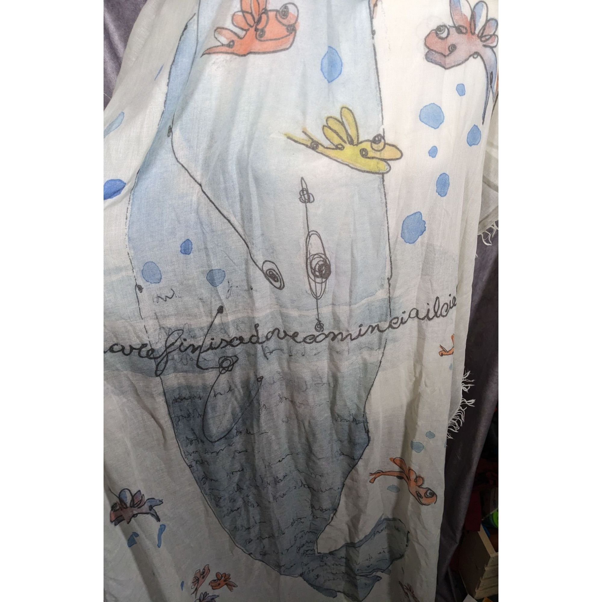 Other Whimsical Italian "The Sea Ends Where The Sky Begins" Art Sc Size ONE SIZE - 15 Thumbnail