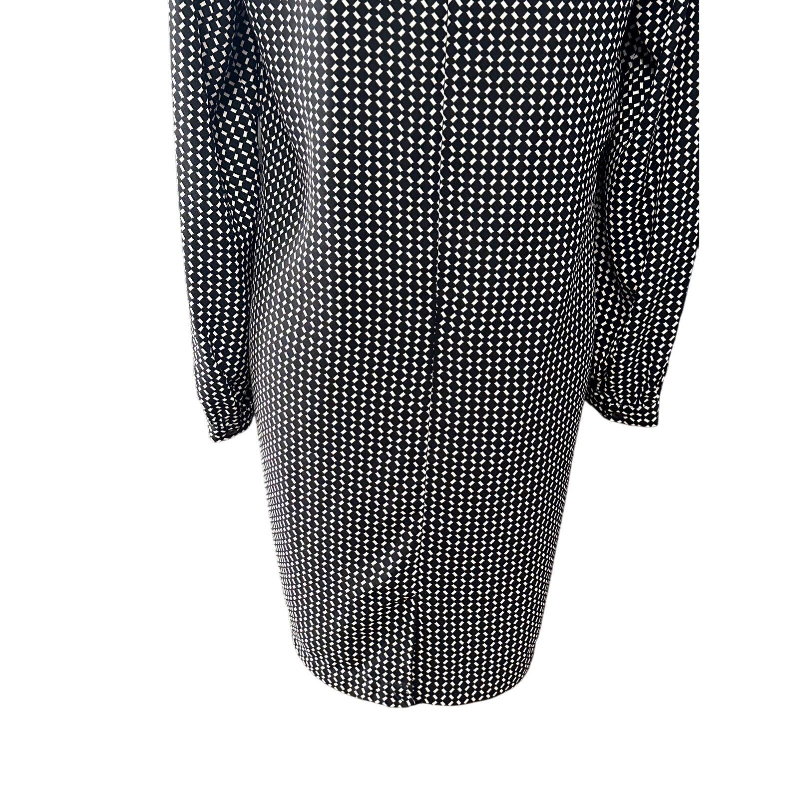 Other Lila Rose Dress Geometric V-Neck Long Sleeve Black White 6 Size M / US 6-8 / IT 42-44 - 6 Thumbnail