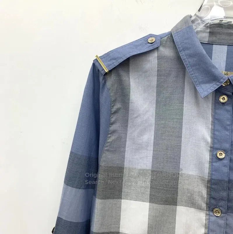 Burberry Burberry L Size Blue Cotton Dress. Size L / US 10 / IT 46 - 3 Thumbnail
