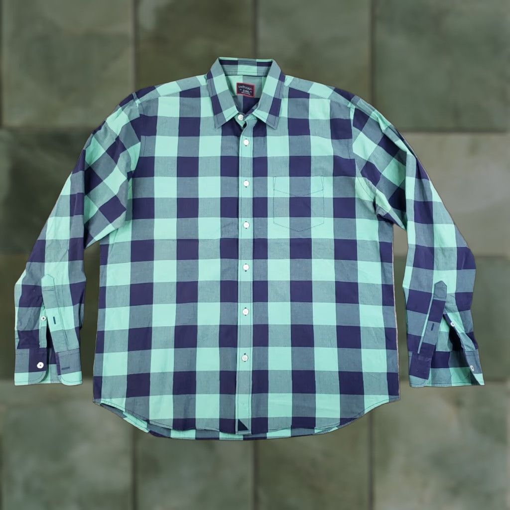 UNTUCKit UNTUCKit Mens Long Sleeve XL Extra Large Green Blue Plaid Button Up Casual Dress Shirt Size US XL / EU 56 / 4 - 1 Thumbnail
