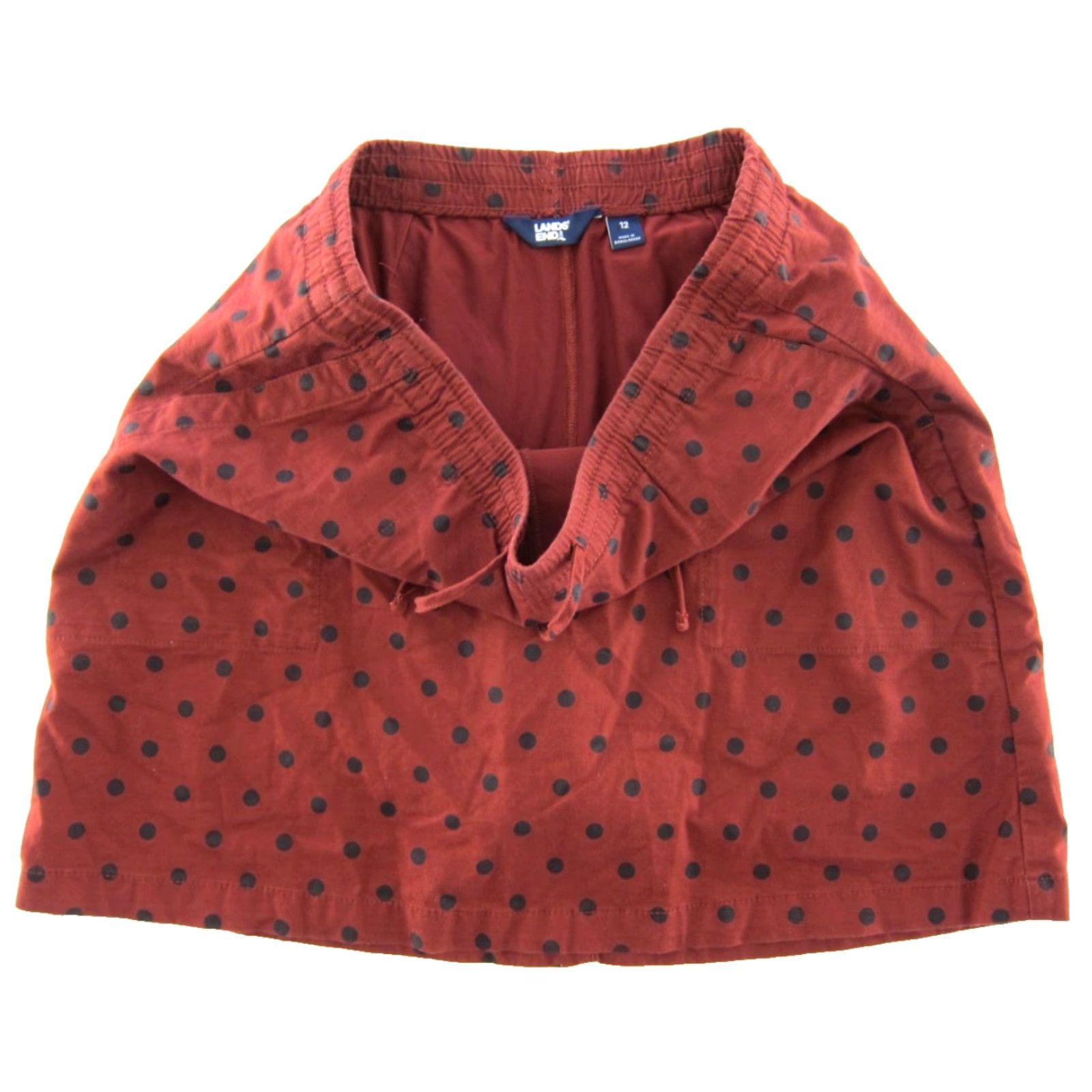 Lands' End Lands' End Red Black Polka Dot Pocket Skort Built in Shorts Women 12 Size 34" / US 12 / IT 48 - 4 Thumbnail