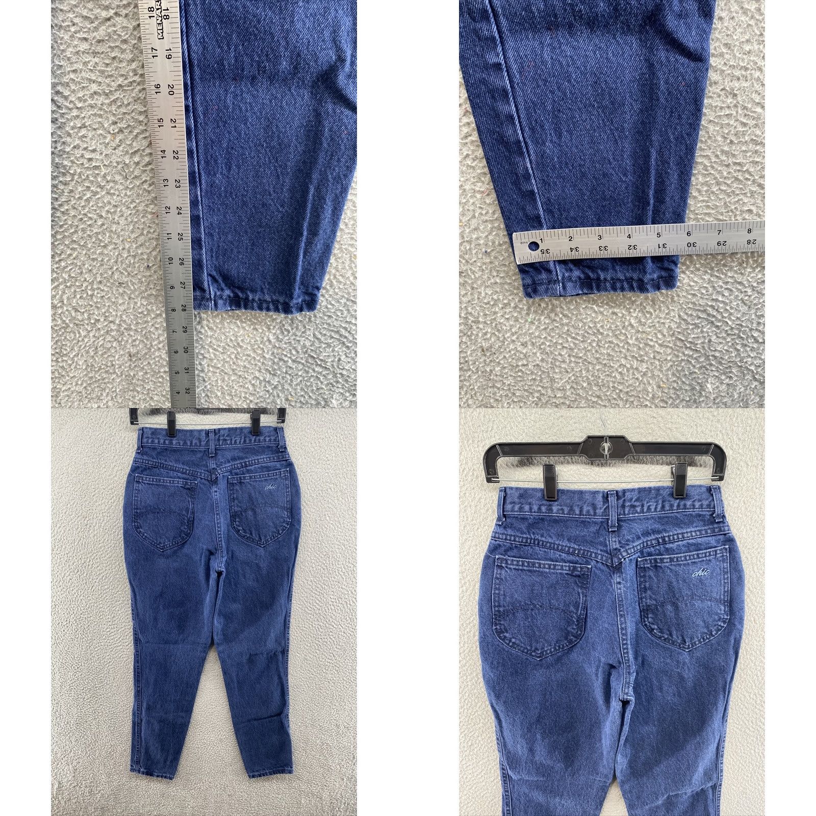 Vintage VINTAGE CHIC Jeans Women’s Button Fly Dark Wash High Rise 100% Cotton USA Made Size 9, 5-Pocket, Tapered Size 30" / US 8 / IT 44 - 8 Thumbnail