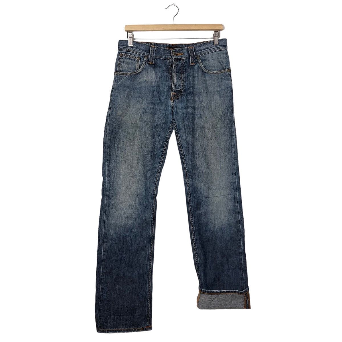 Japanese Brand 🔥Nudie Jeans Co Denim Straight Cut Issey Miyake Design Size US 32 / EU 48 - 10 Thumbnail