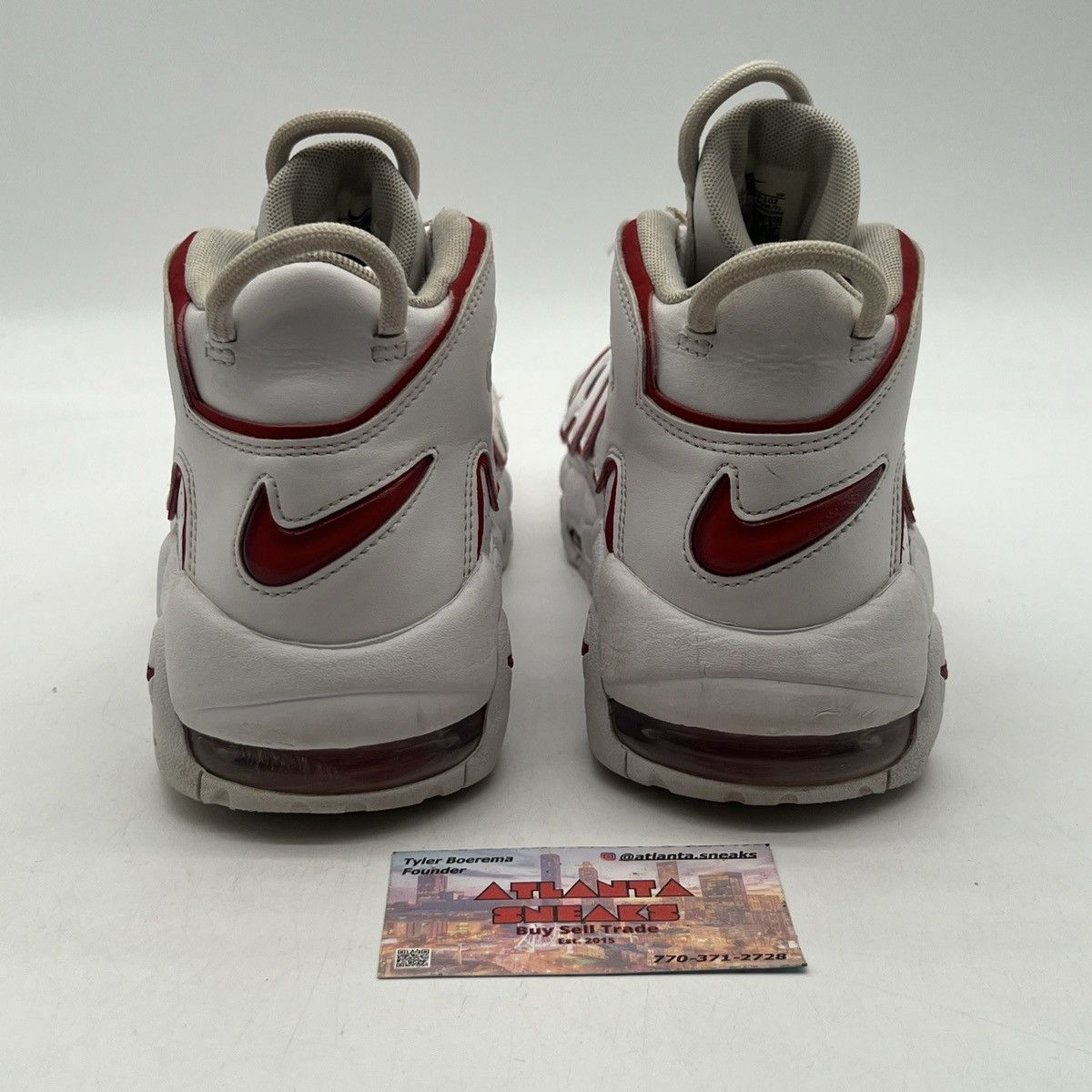 Nike Air uptempo white varsity red Size US 8.5 / EU 41-42 - 3 Thumbnail