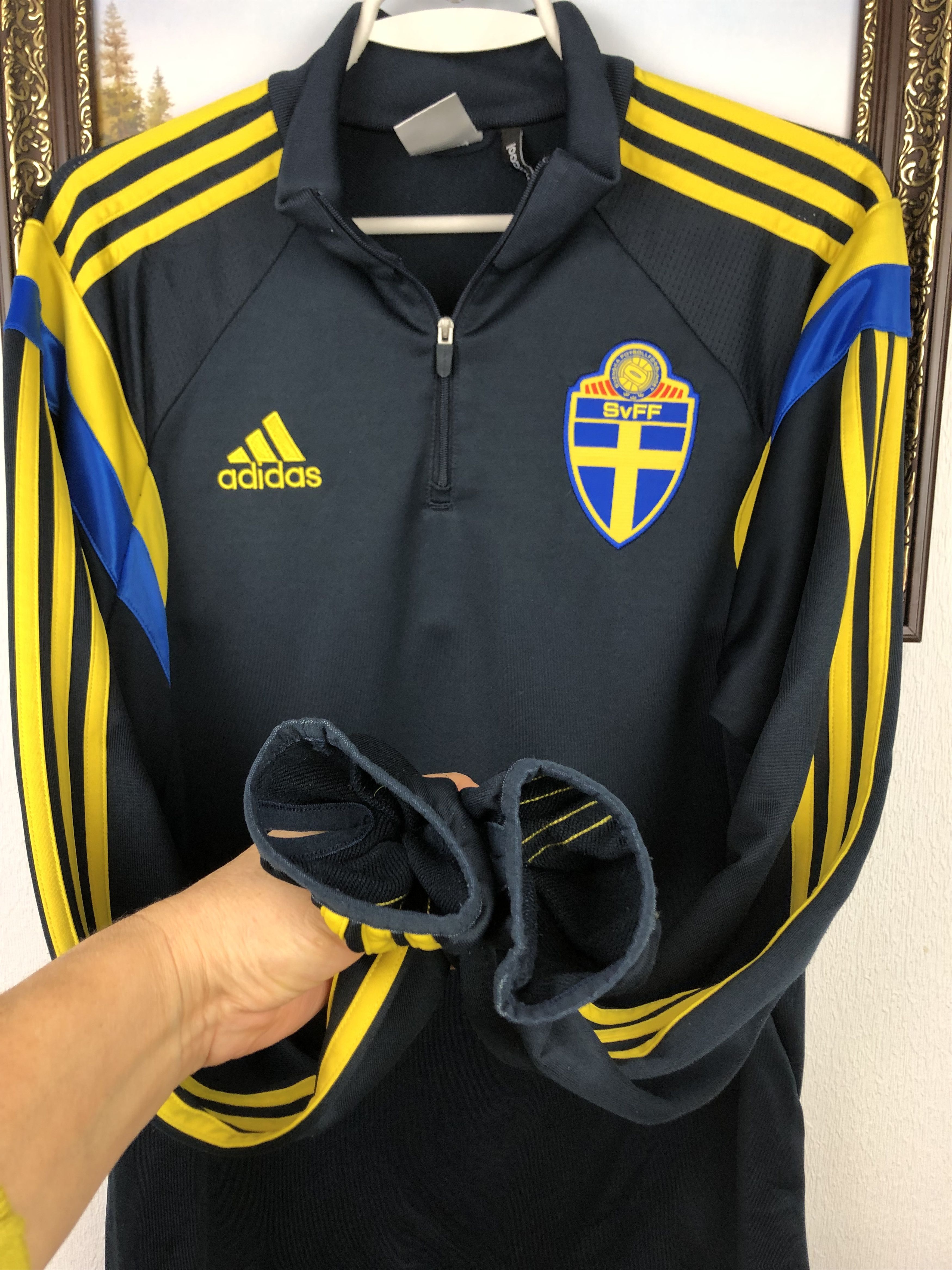 Adidas Vintage Adidas Sweden Football Jacket Soccer Track Size US M / EU 48-50 / 2 - 10 Thumbnail