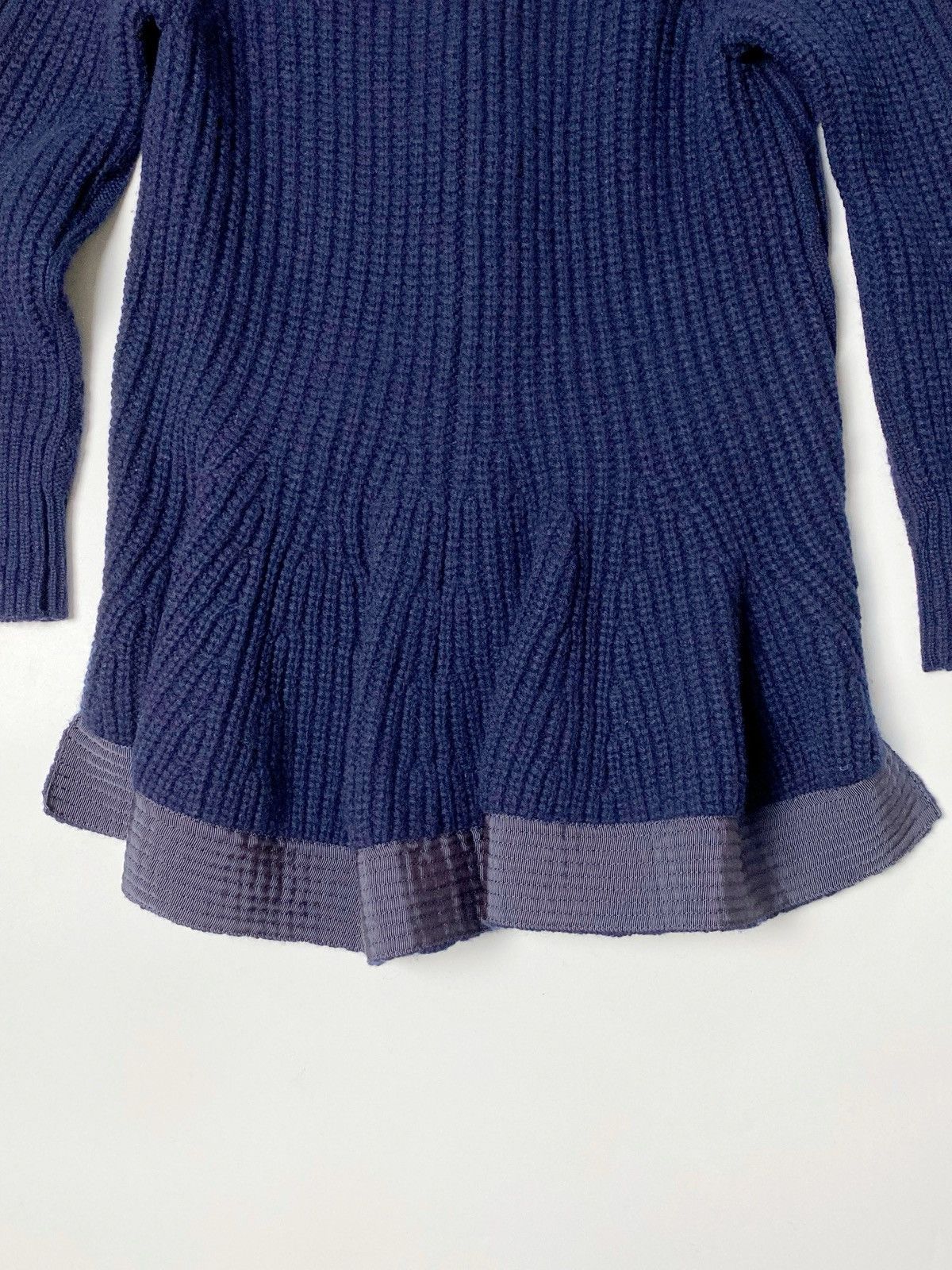 Sacai SACAI - Sacai 1291 Navy Wool Knit Cardigan Sweater Size S / US 4 / IT 40 - 3 Thumbnail