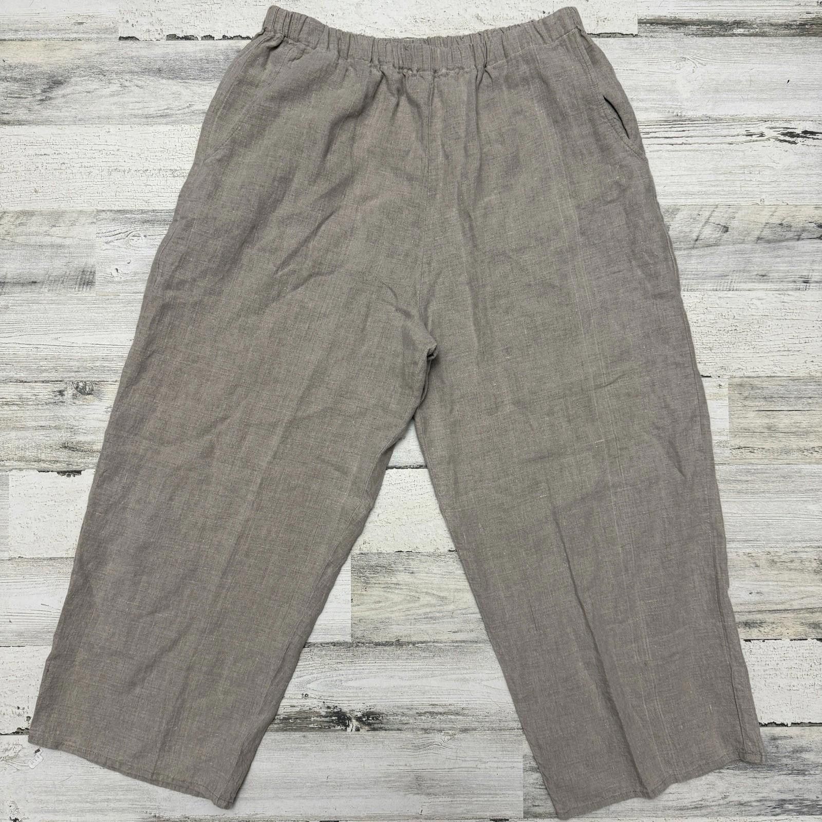 Flannel Boho Indie Flax Women's Linen Pants Medium Size 32" / US 10 / IT 46 - 3 Thumbnail