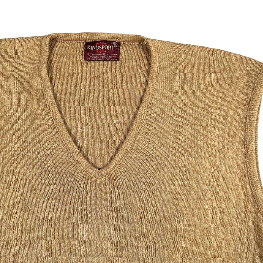 Vintage VINTAGE Kingsport Sweater Vest Shirt Adult M Brown Knit USA Made 70s V Neck Crew Neck Solid Retro School Preppy Mens Size US M / EU 48-50 / 2 - 2 Thumbnail