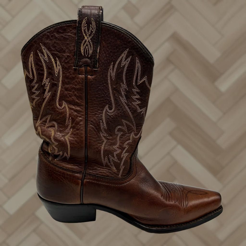 Vintage VINTAGE JB Dillon Cowboy Boots Womens 10 M Brown Leather Western Cowgirl JBW1691 Read Size US 10 / IT 40 - 1 Thumbnail