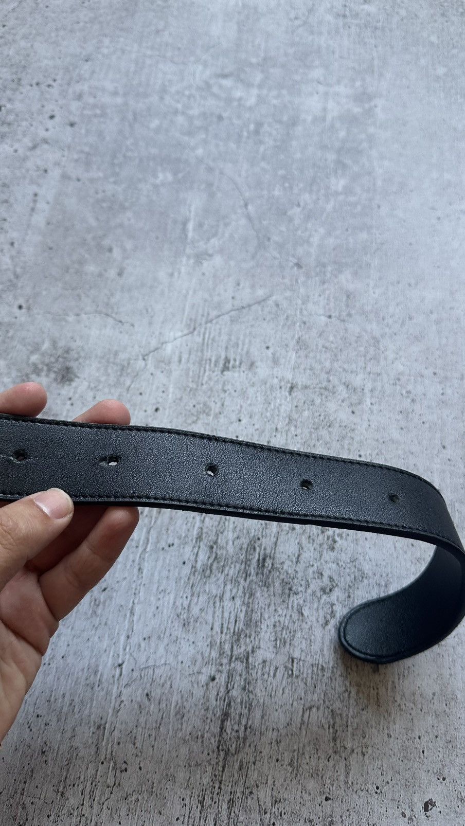 Gucci Vintage Gucci Double G Black Leather Belt Size ONE SIZE - 18 Thumbnail