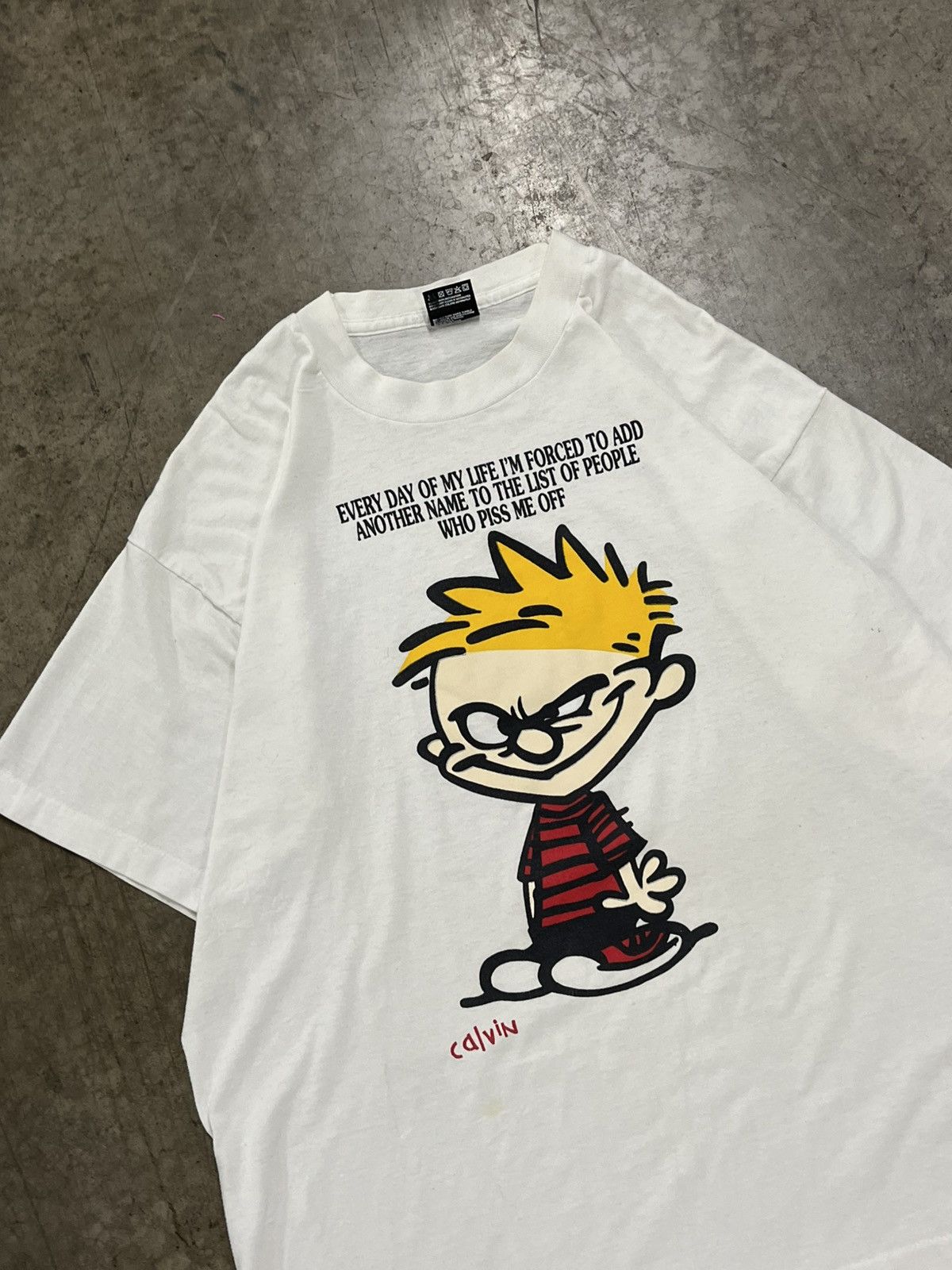 Vintage Vintage Calvin and Hobbs 90s funny graphic tee shirt grunge Size US XL / EU 56 / 4 - 2 Thumbnail