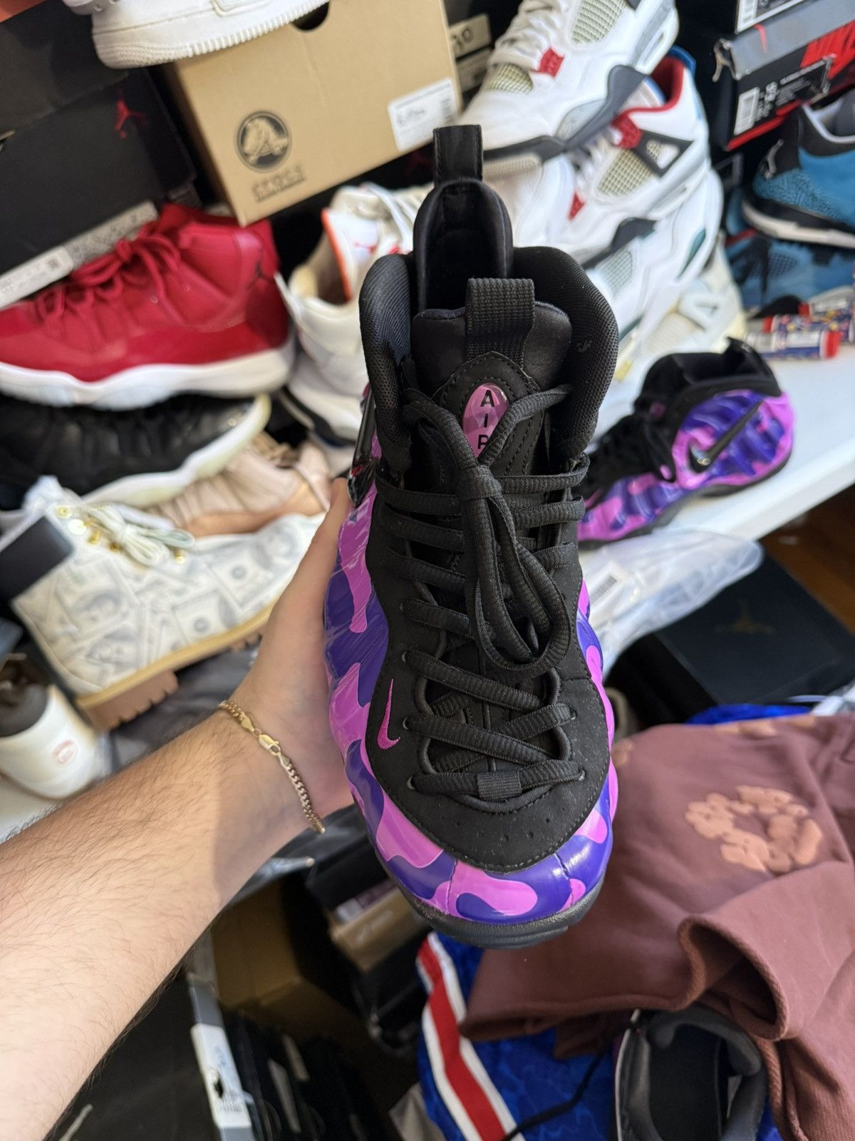 Nike Nike foamposite purple camo sz 9 Size US 9 / EU 42 - 2 Thumbnail