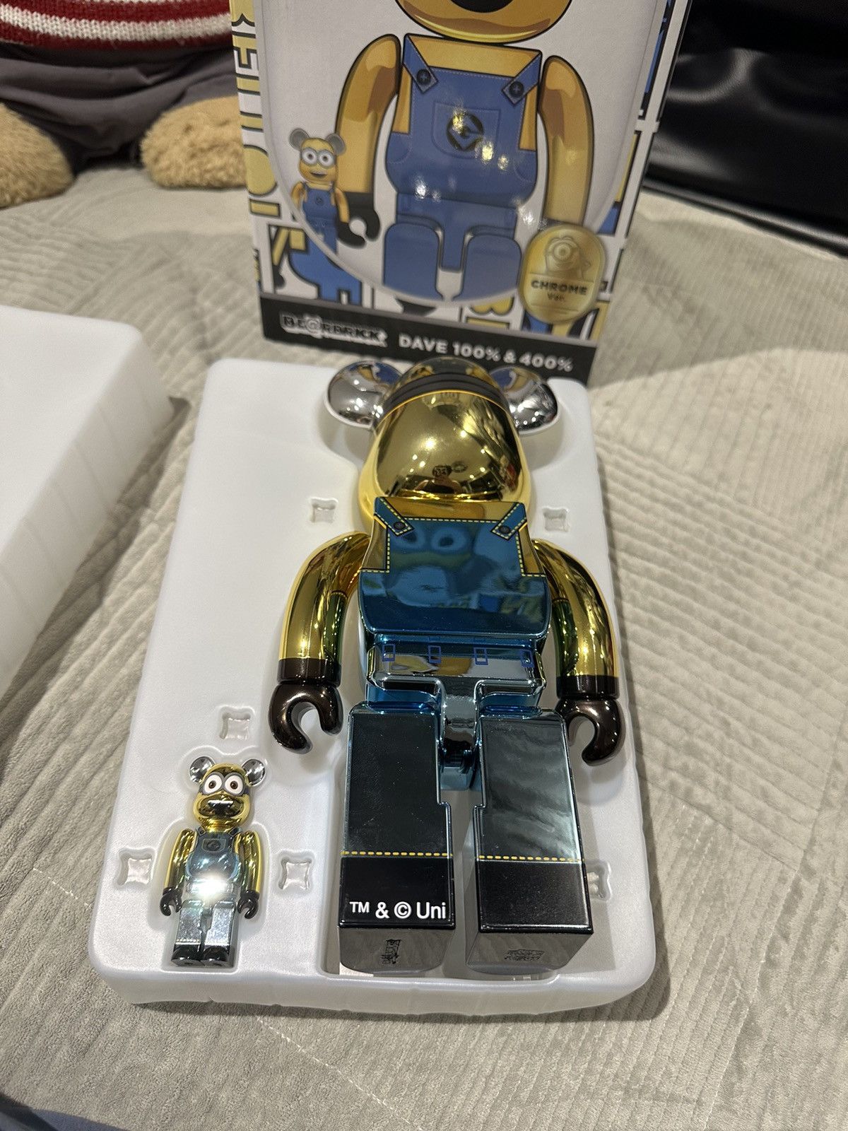 Japanese Brand Bearbrick DAVE 100% & 400% Chrome Ver. Set Size ONE SIZE - 2 Thumbnail
