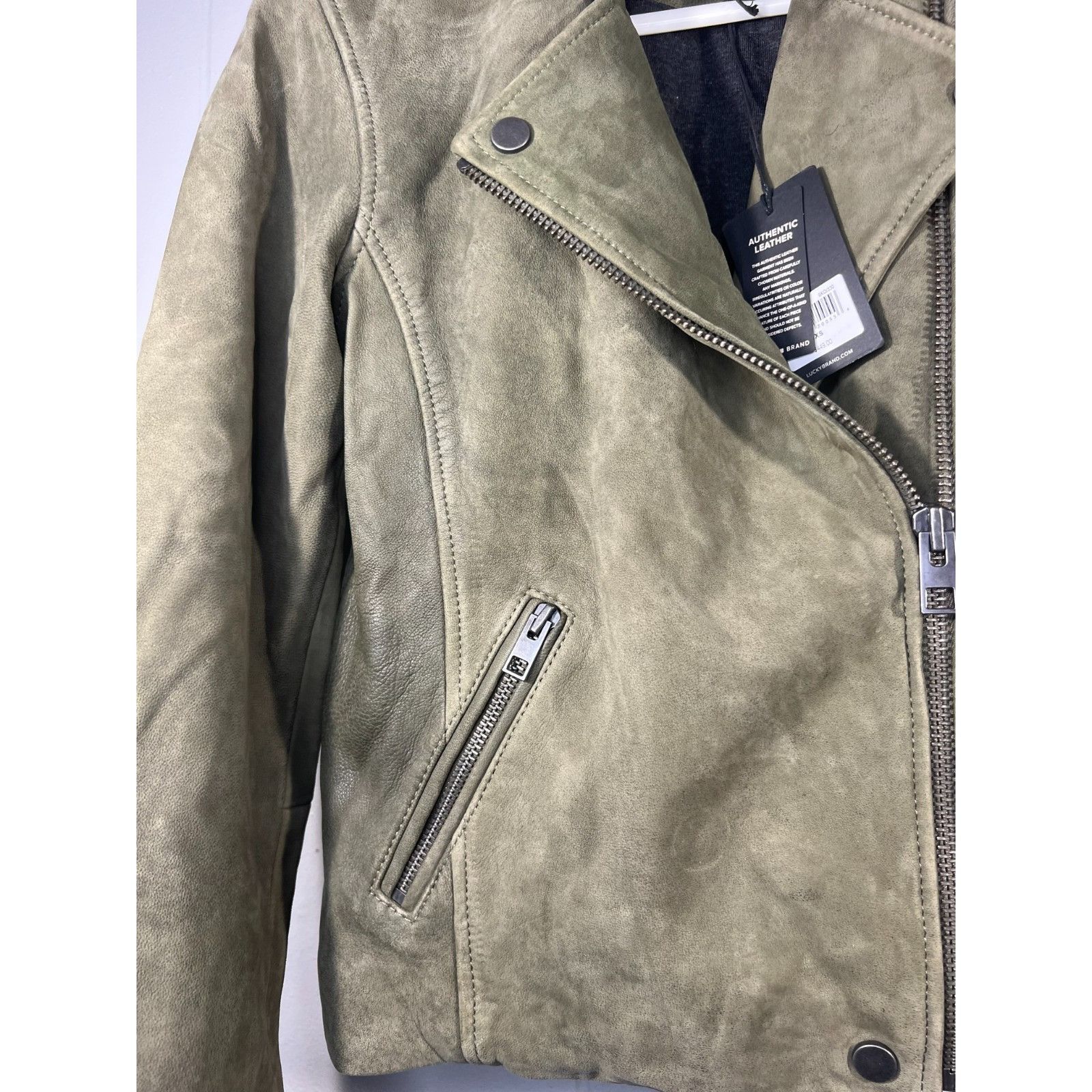 Lucky Brand Lucky Brand Women's XS Suede Moto Jacket Lamb Leather Super Size XS / US 0-2 / IT 36-38 - 3 Thumbnail