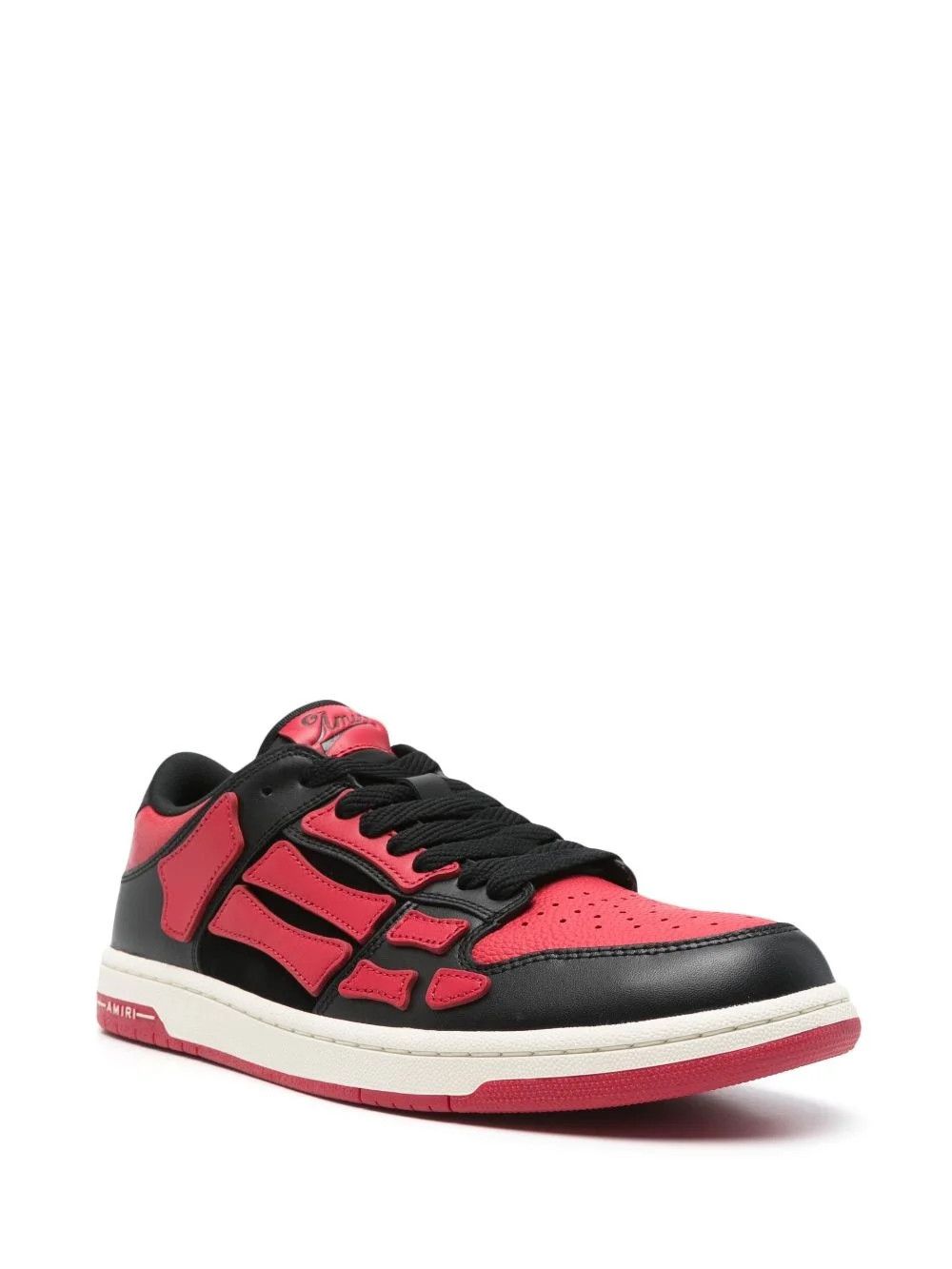 Amiri o1s1wg110426 Skelton Low-Top Sneakers in Black/Red Size US 12 / EU 45 - 2 Thumbnail
