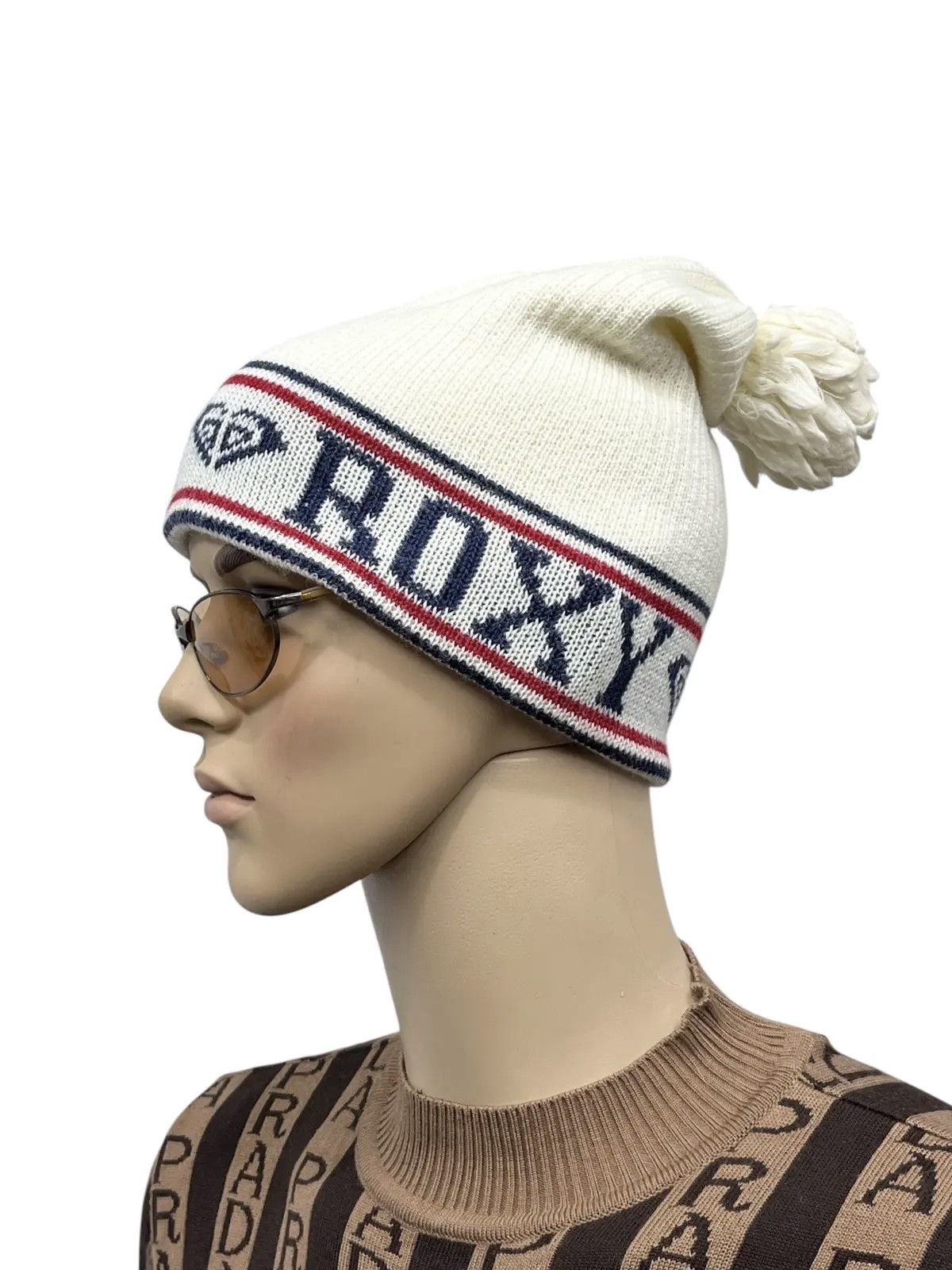 Quiksilver Vintage ROXY Unisex Beanie Hat Made in Japan Pom Knit Size ONE SIZE - 2 Thumbnail