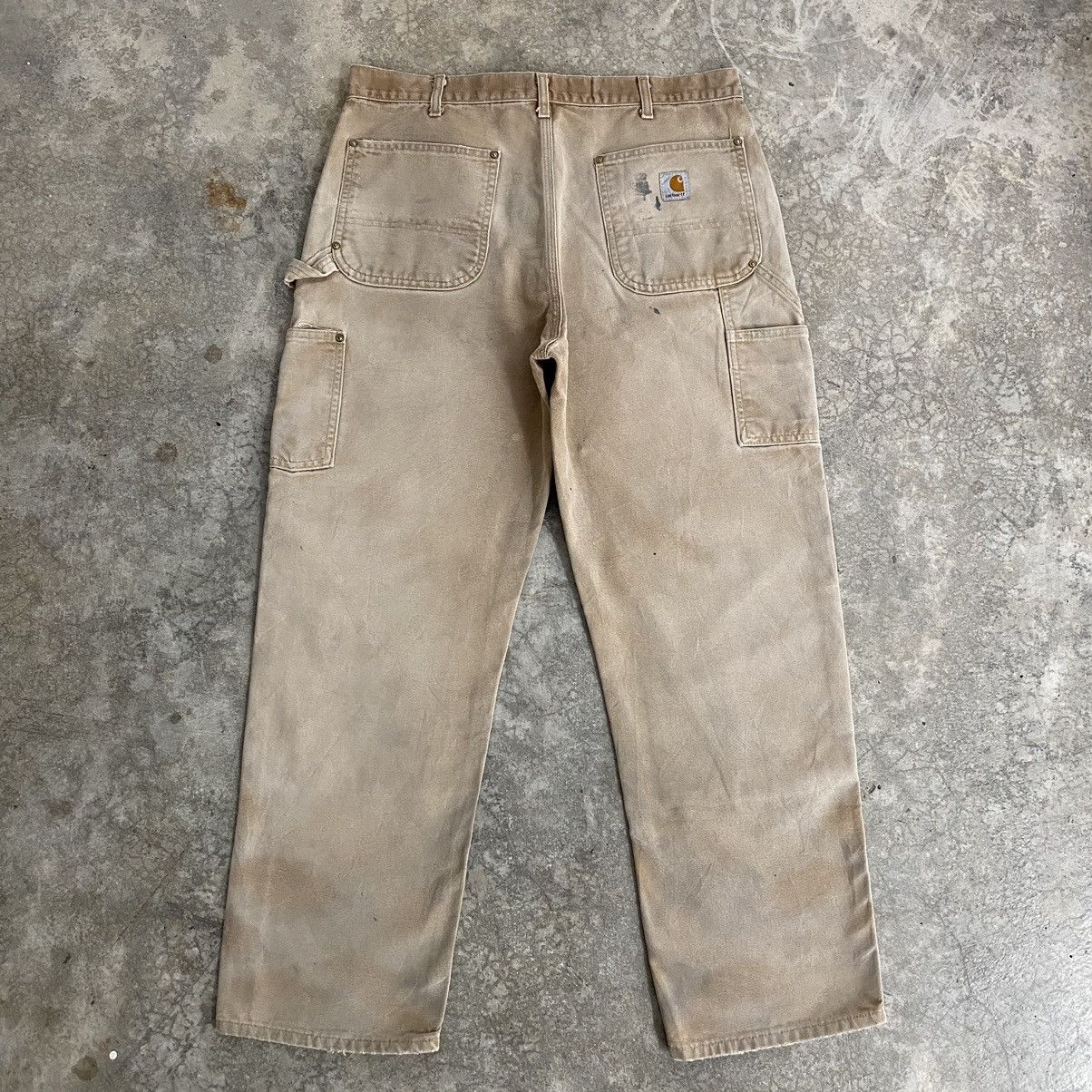 Carhartt VTG Carhartt Double Knee Faded Tan Dirty Carpenter Pants Size US 35 - 17 Thumbnail