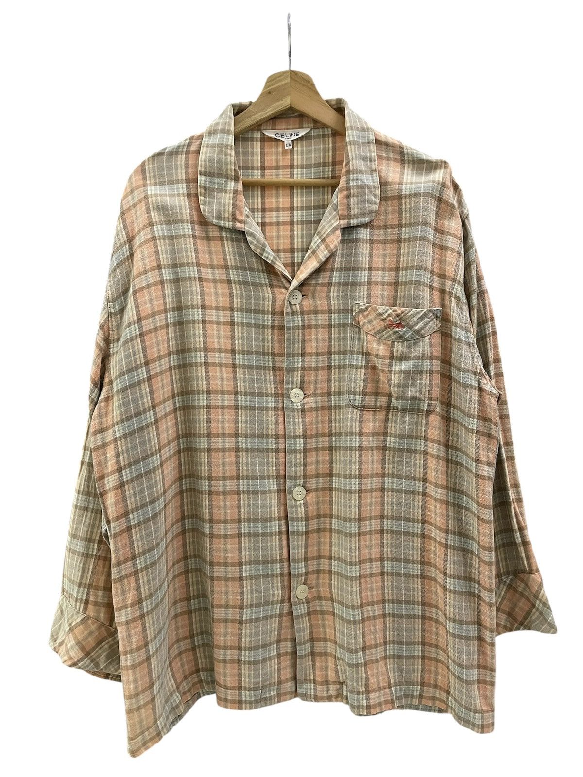 Celine Celine pajama Checked Button Up Shirt Size US L / EU 52-54 / 3 - 1 Thumbnail