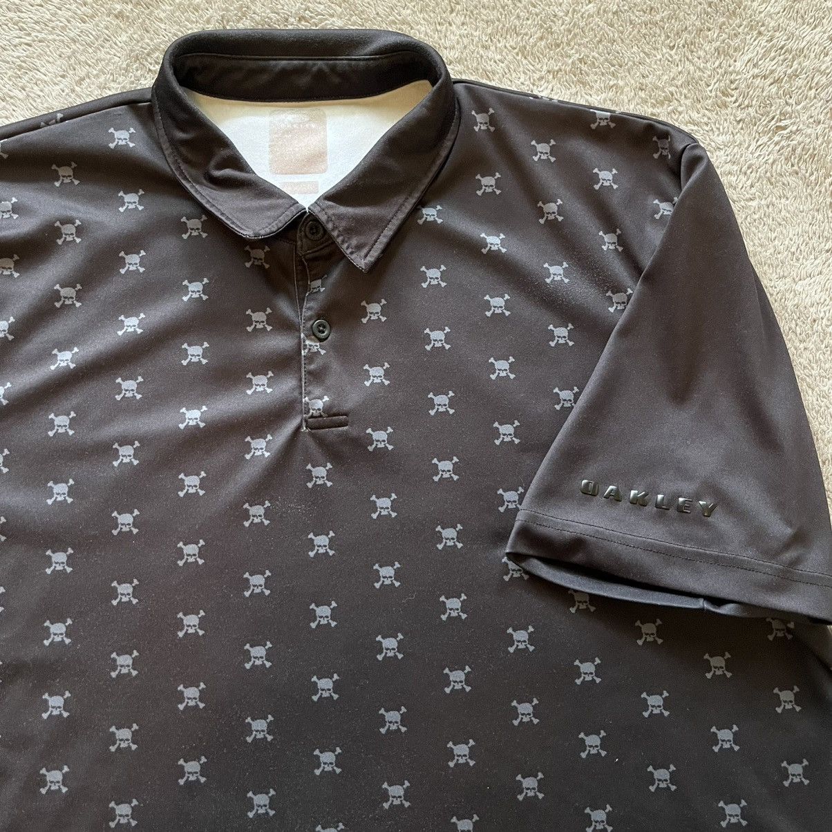 Oakley Oakley Skull Pattern Collard Dri Fit Style Shirt Size US L / EU 52-54 / 3 - 1 Thumbnail