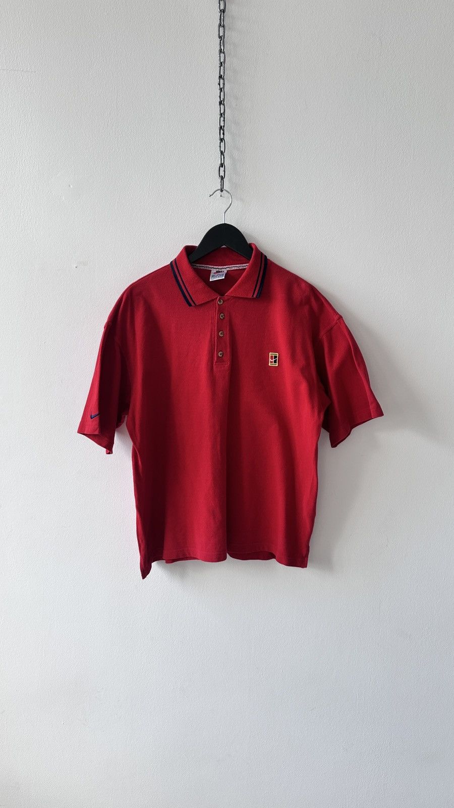 Nike Vintage Nike Challenge Court Polo Boxy Fit Streetwear 1990s Size US L / EU 52-54 / 3 - 1 Thumbnail