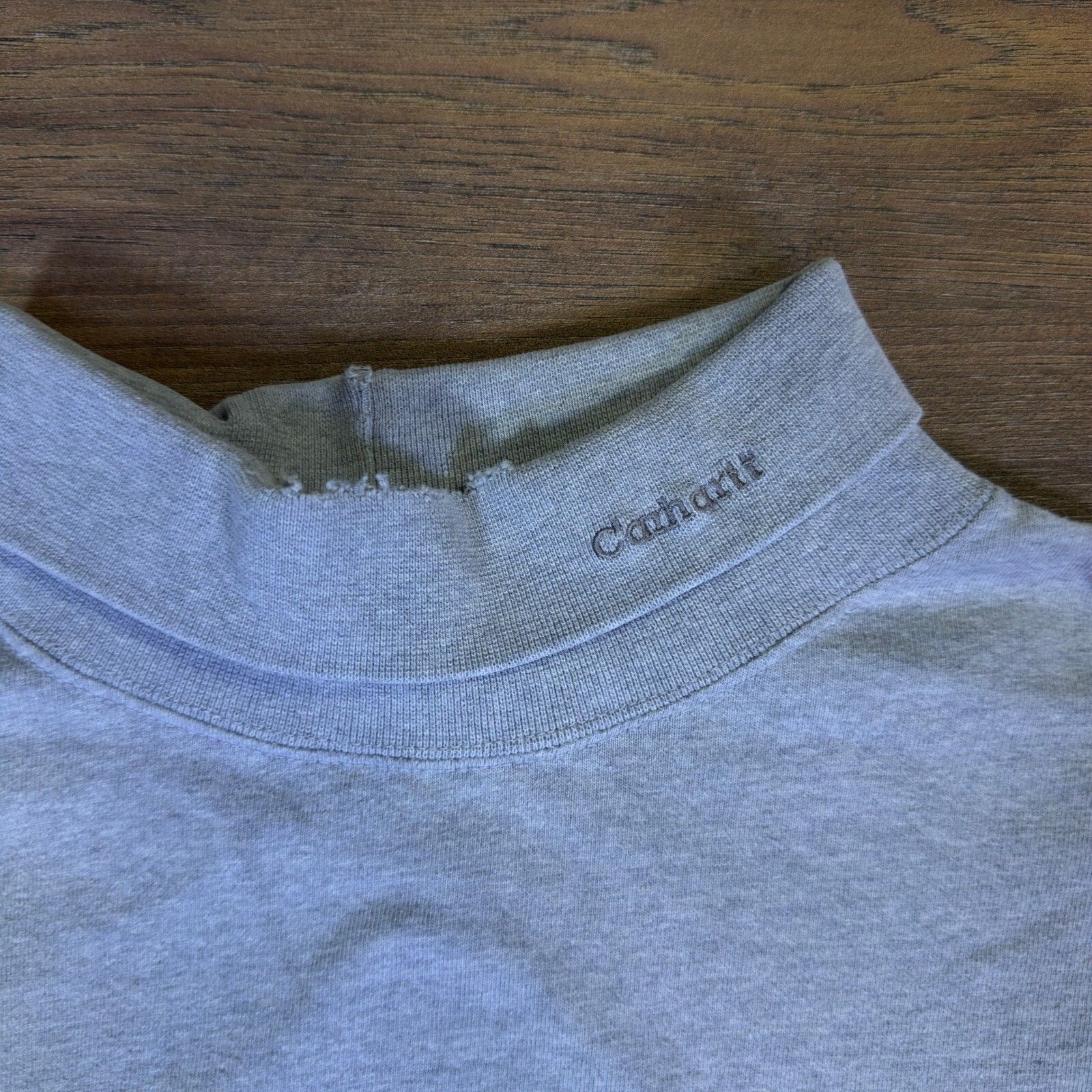 Carhartt Carhartt Mens XL Tall Mock Neck Shirt Gray Distressed Size US XL / EU 56 / 4 - 2 Thumbnail