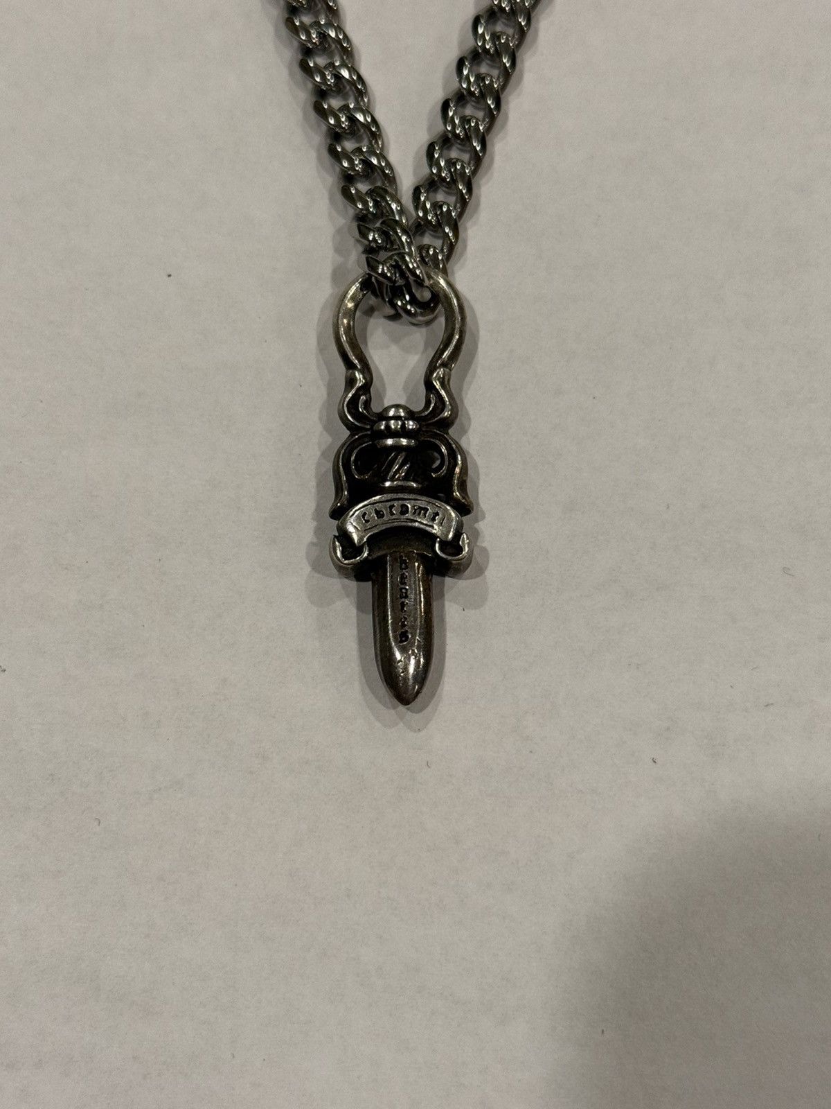 Chrome Hearts Chrome Hearts Dagger Pendant Cuban Link Chain Necklace 925 Size ONE SIZE - 4 Thumbnail