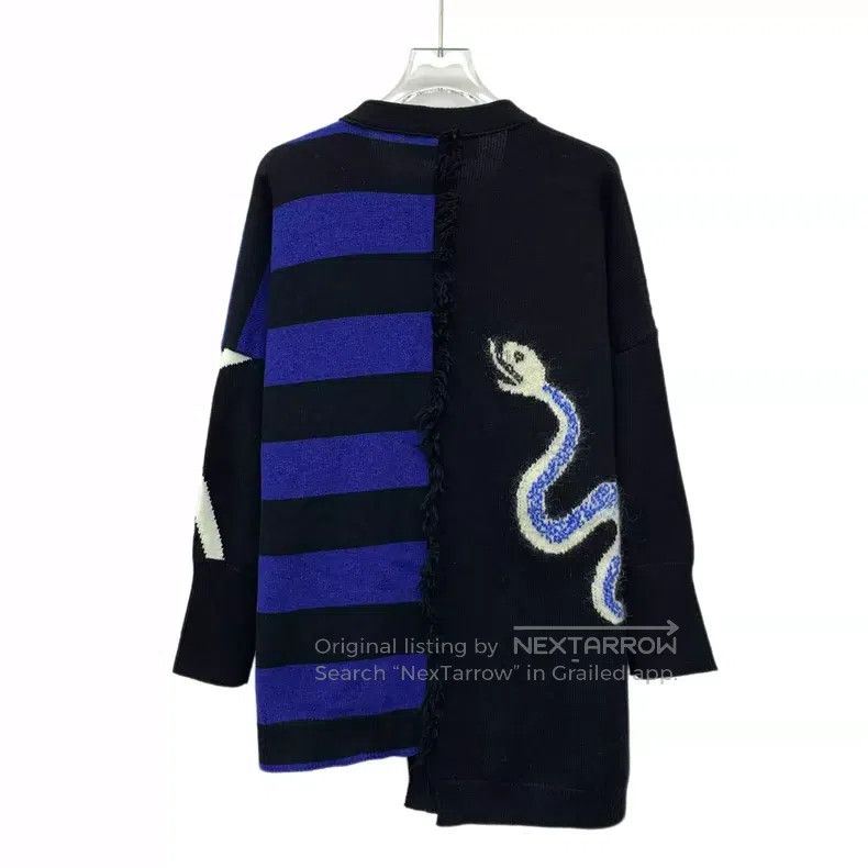 Loewe Loewe Black striped logo embroidered wool V-neck single-br Size XS / US 0-2 / IT 36-38 - 2 Thumbnail