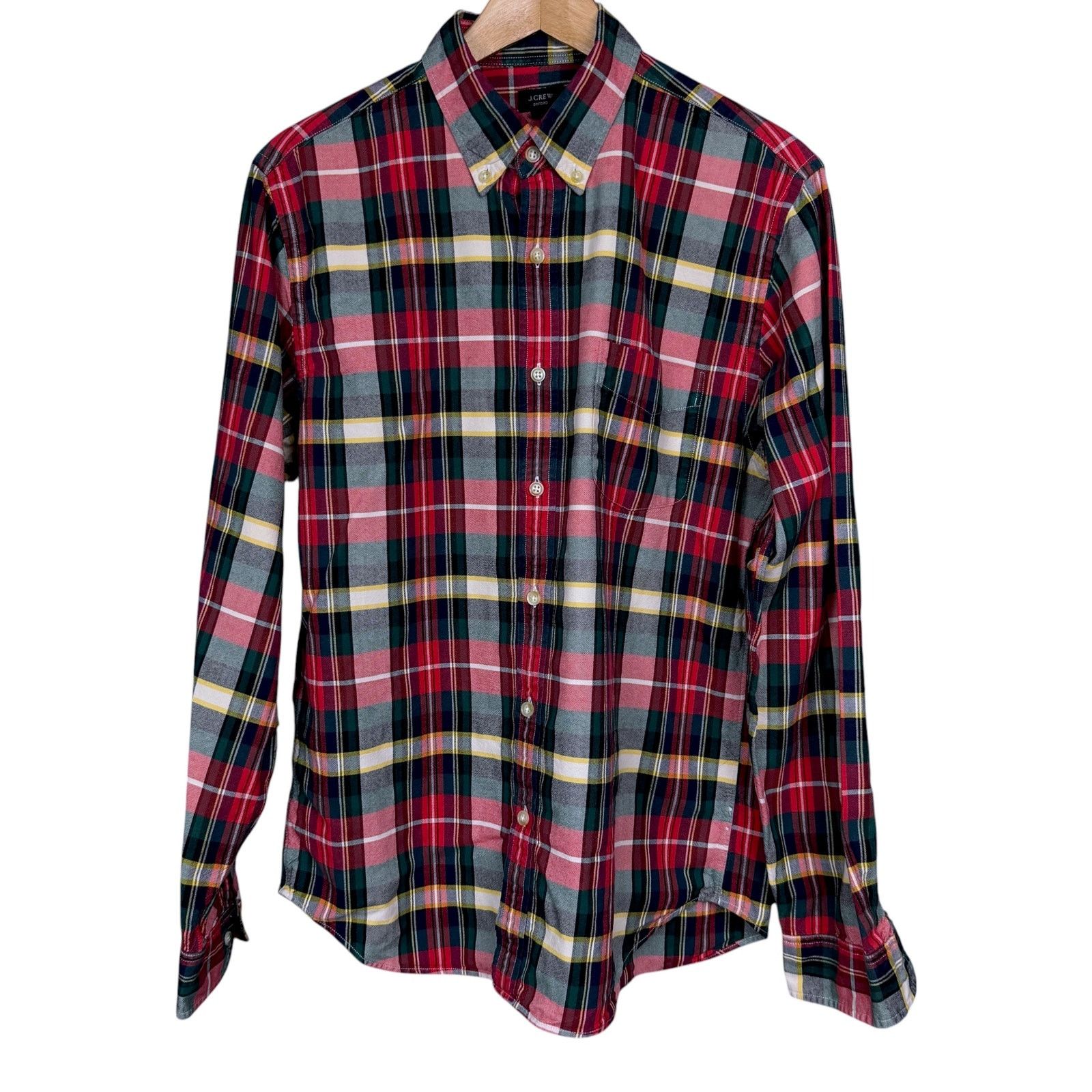 J.Crew J.Crew Oxford Button Down Shirt Men's Medium Red Green Plaid Size US M / EU 48-50 / 2 - 10 Thumbnail