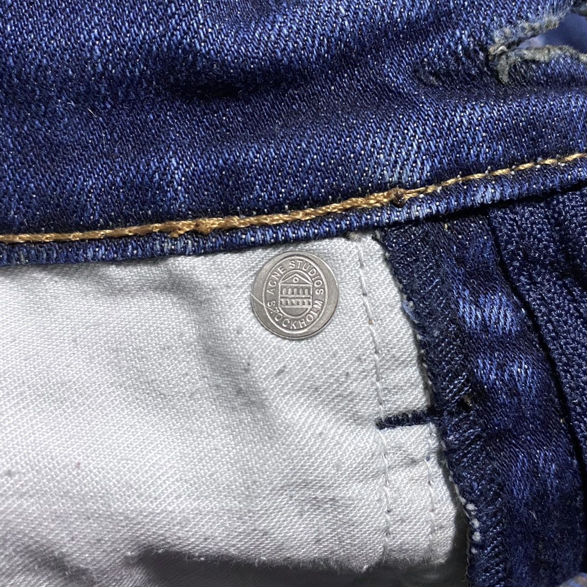 Acne Studios Womens Acne Studios Max Prince Washed Navy Jeans Denim Thick Size 28" / US 6 / IT 42 - 14 Thumbnail