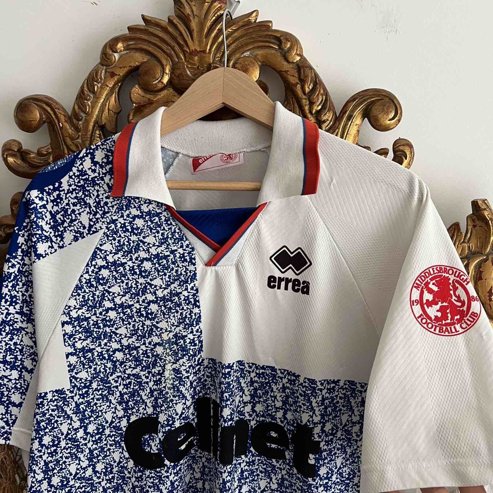 Errea × Vintage Retro 90s CELLNET ERREA MIDDLESBROUGH Soccer Jersey Size US XL / EU 56 / 4 - 2 Thumbnail