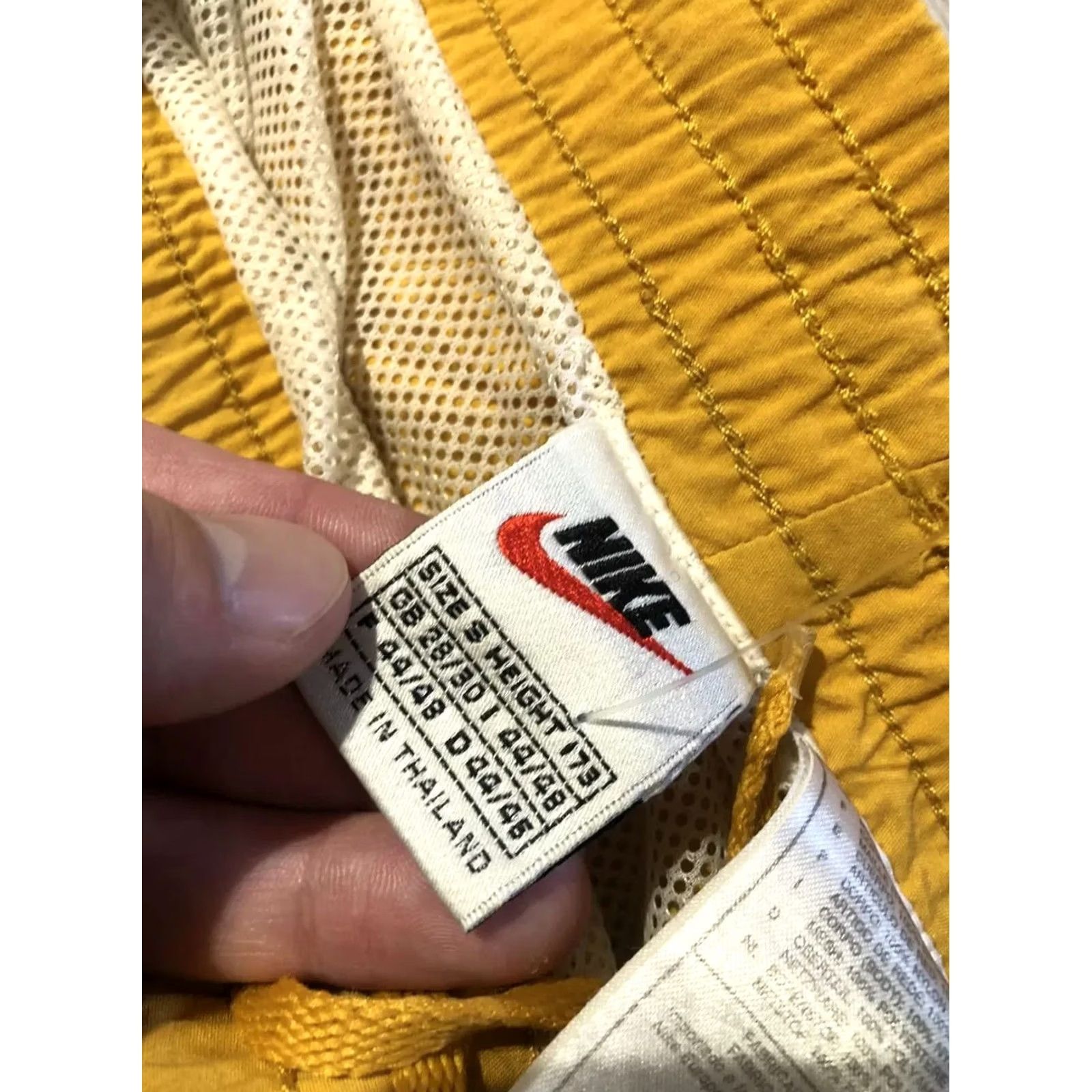 Nike VINTAGE Nike Nylon Shorts 90s Big Logo Swoosh Drill Men Size S Yellow Size US 29 - 7 Thumbnail