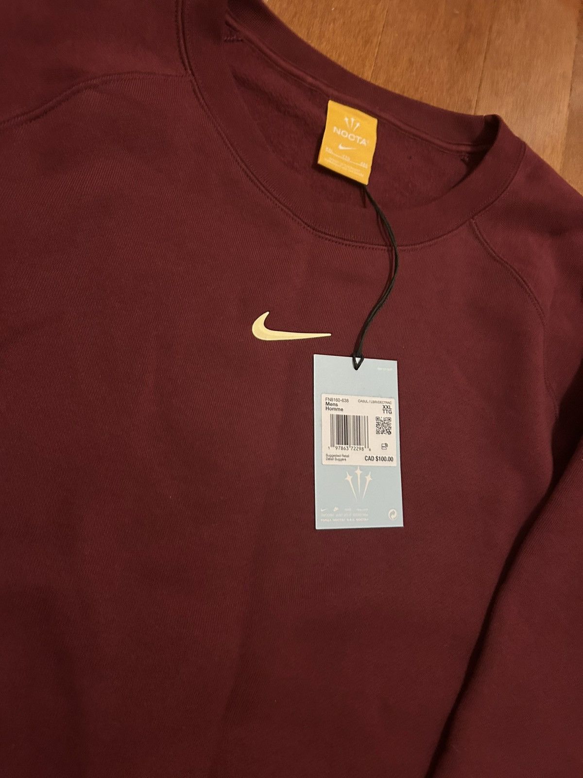 NOCTA Size XXL-Nike x NOCTA CS Crewneck Dark Beet Root NWT New Size US XXL / EU 58 / 5 - 2 Thumbnail
