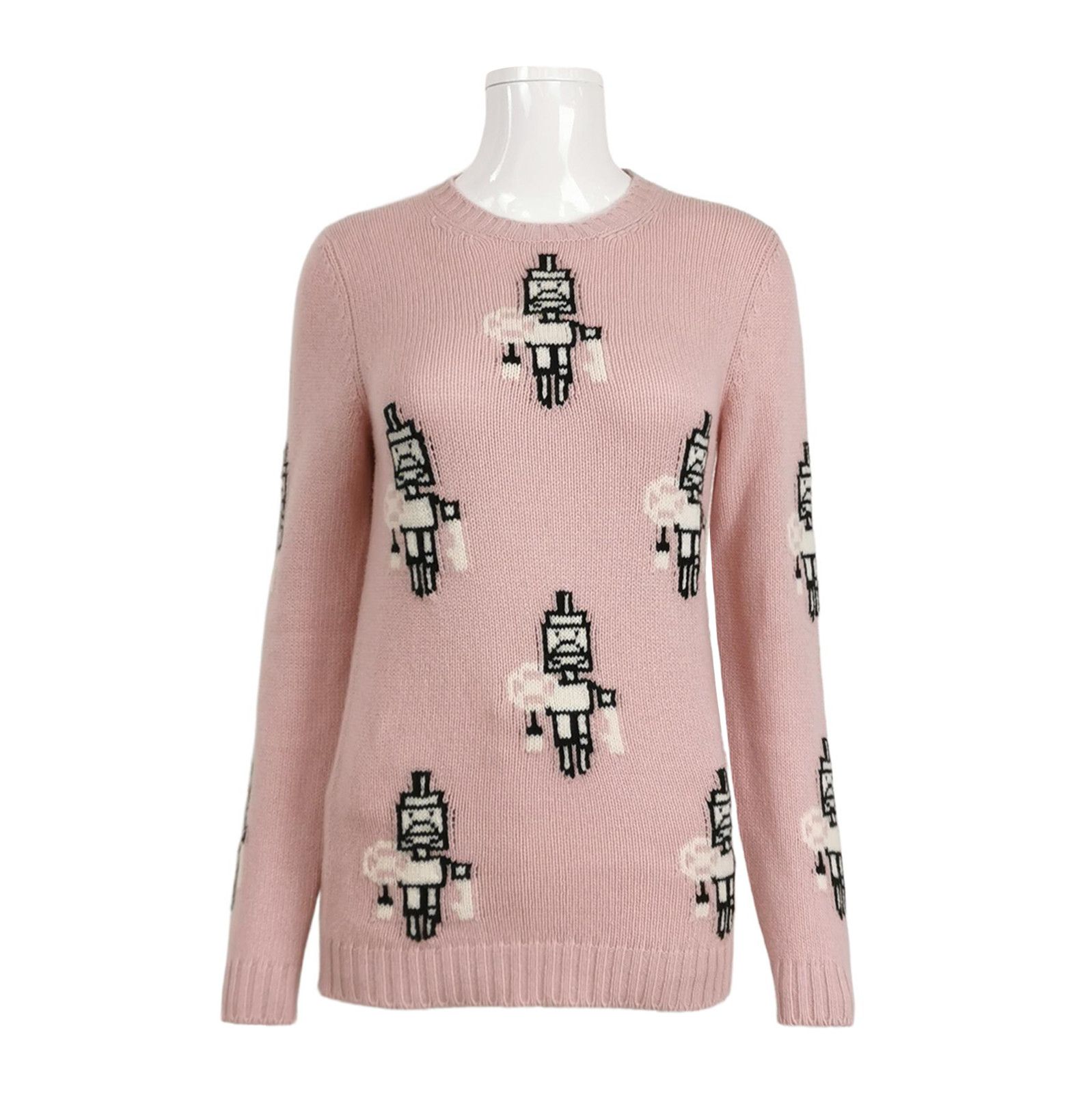 Prada Prada Wool Blend Robot Sweater in Pink 0089 Size S / US 4 / IT 40 - 1 Thumbnail