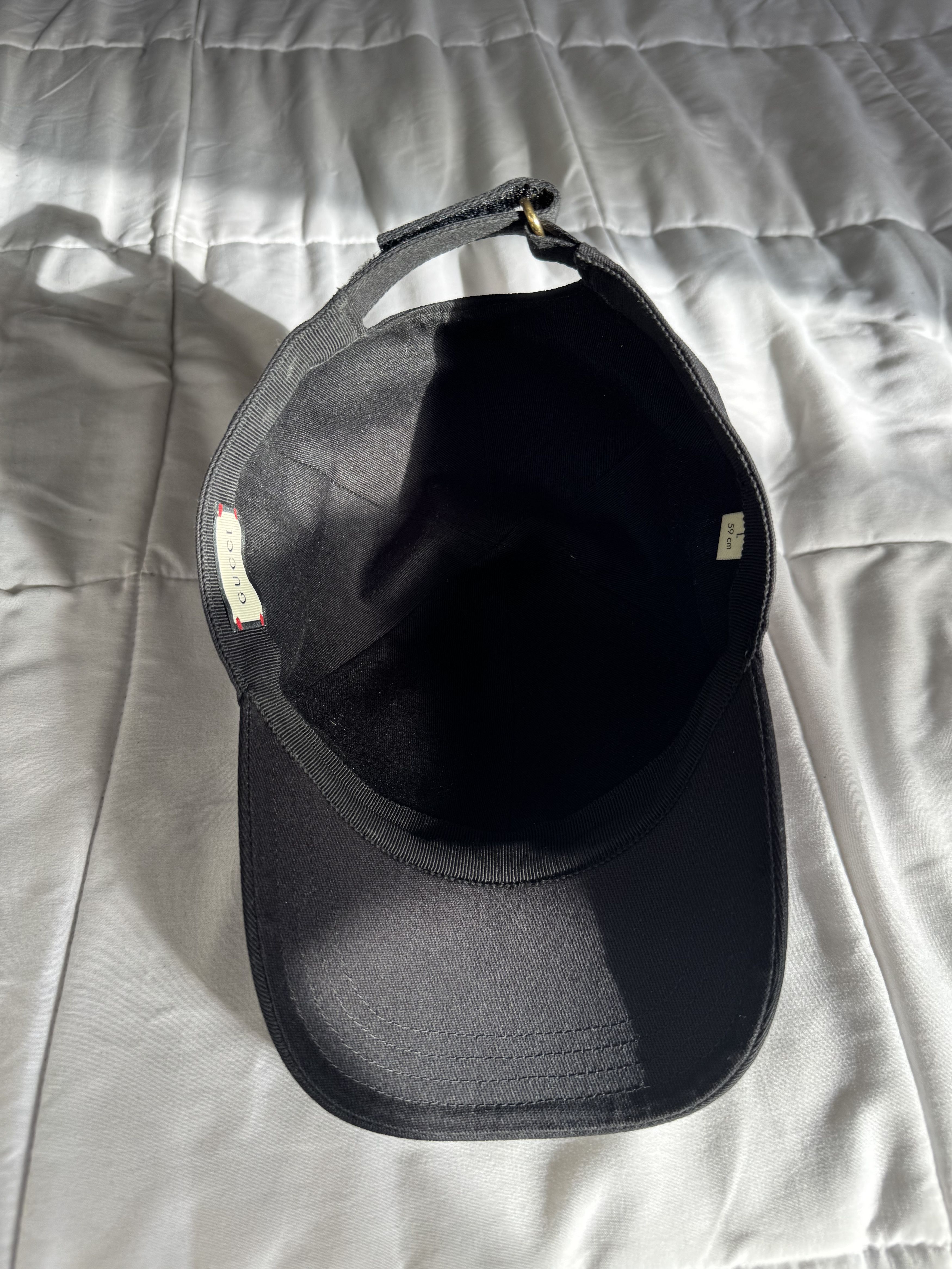 Gucci Gucci Black Cap With Red Patch and Gold Logo Size ONE SIZE - 5 Thumbnail